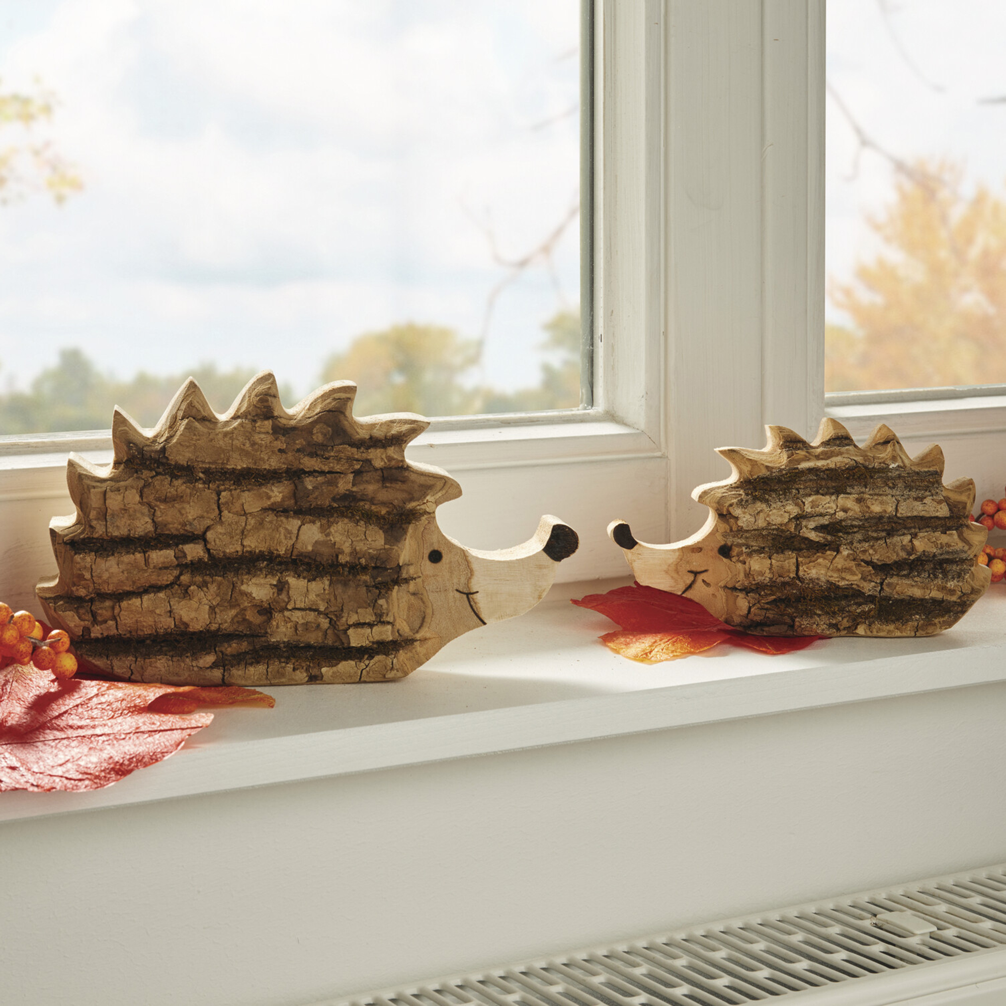 Holzdeko "Igel", 2er Set  im Frank Flechtwaren Online Shop kaufen
