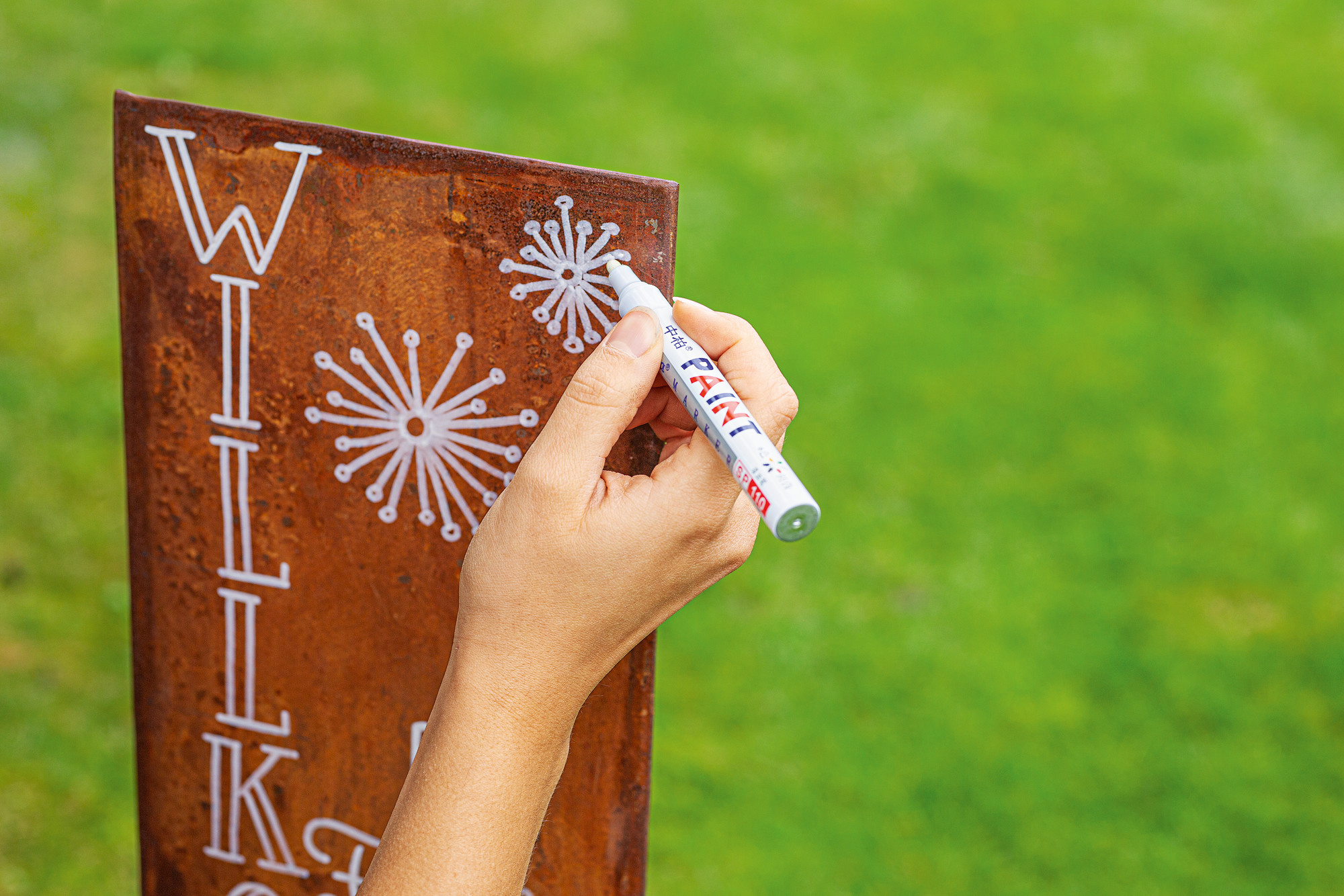 Schild "Kreativ" im Frank Flechtwaren Online Shop für Gartenstecker kaufen Schild "Kreativ" im Frank Flechtwaren Online Shop für Gartenstecker kaufen