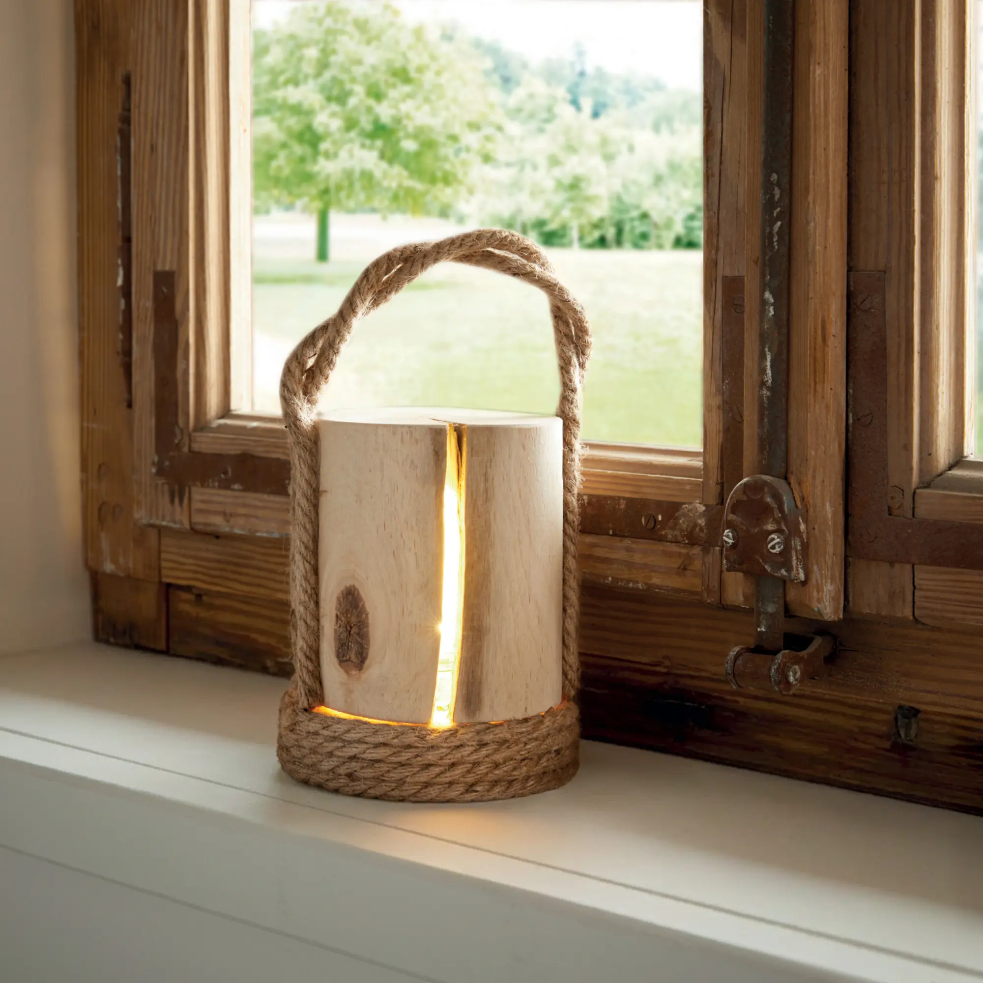 LED-Laterne "Wood"  im Frank Flechtwaren Online Shop kaufen