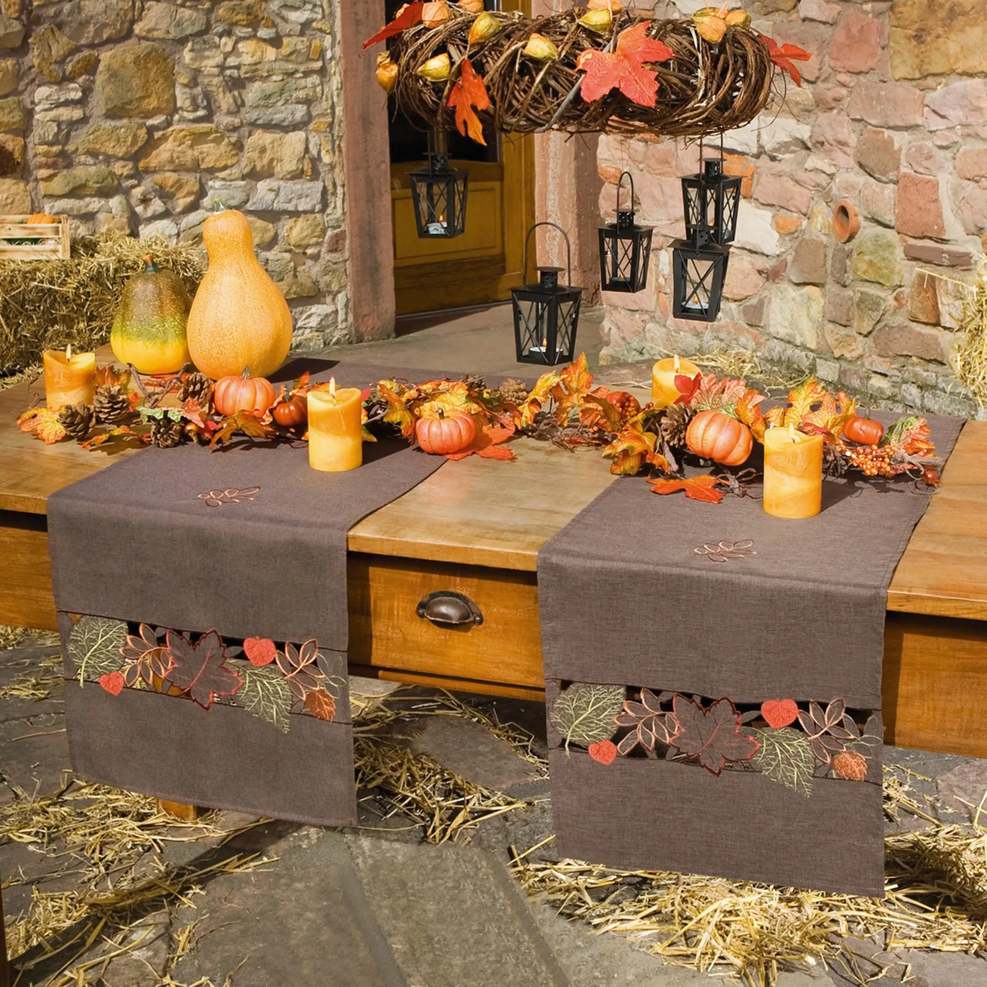 Tischläufer "Herbstlaub", braun  im Frank Flechtwaren Online Shop kaufen