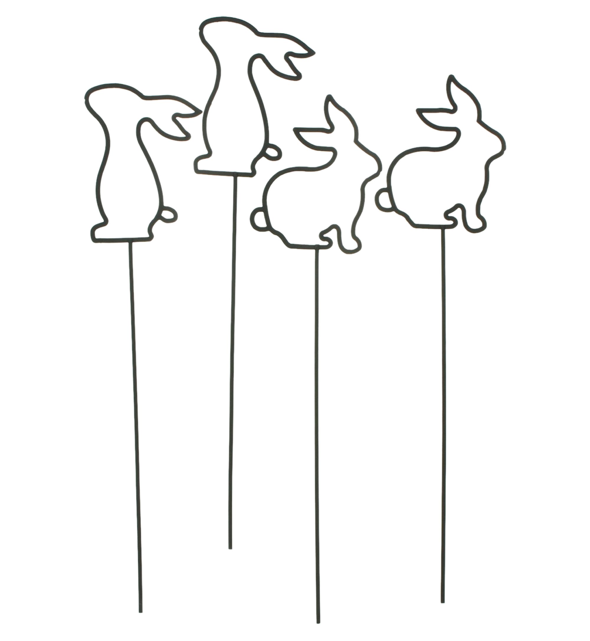 Blumenstecker "Hasenbande", 4er Set  im Frank Flechtwaren Online Shop für Geschenke-Tipps kaufen