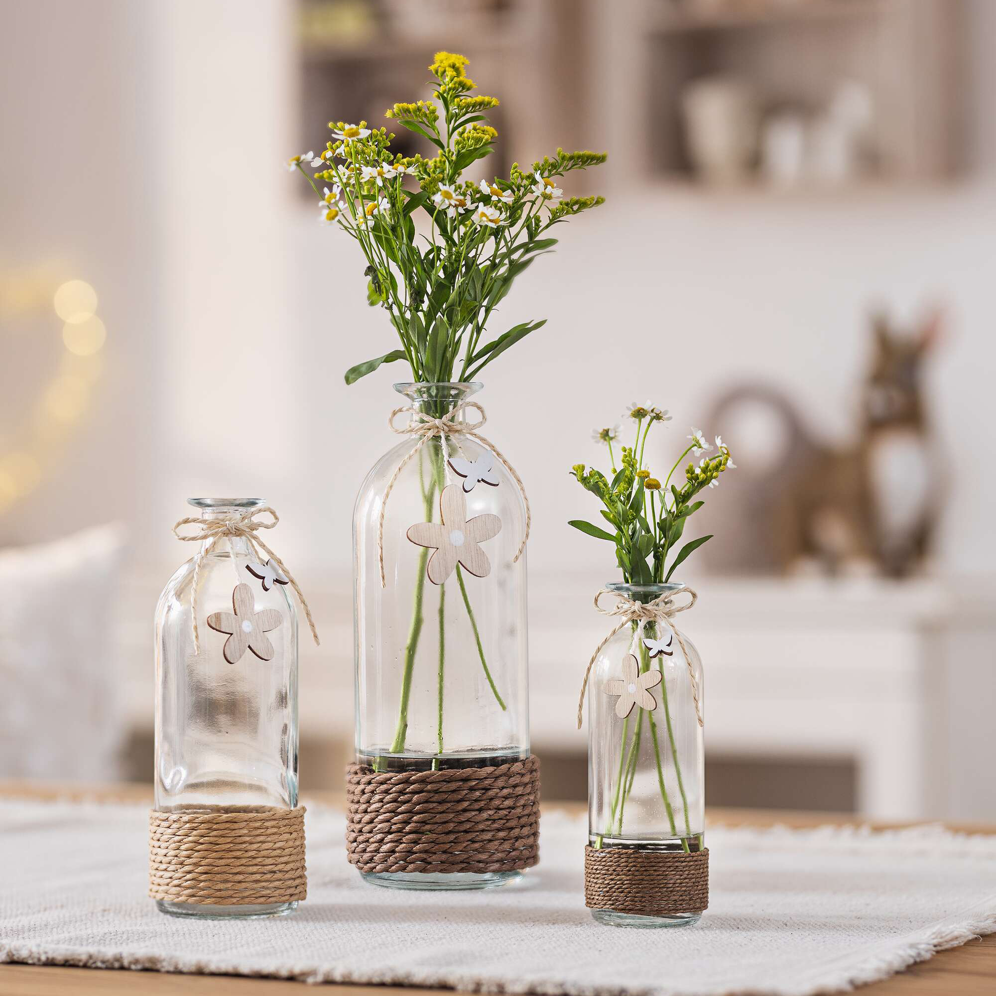 Acheter Lot de 3 vases décoratifs "fleur et papillon"  dans la boutique en ligne de Frank Flechtwaren