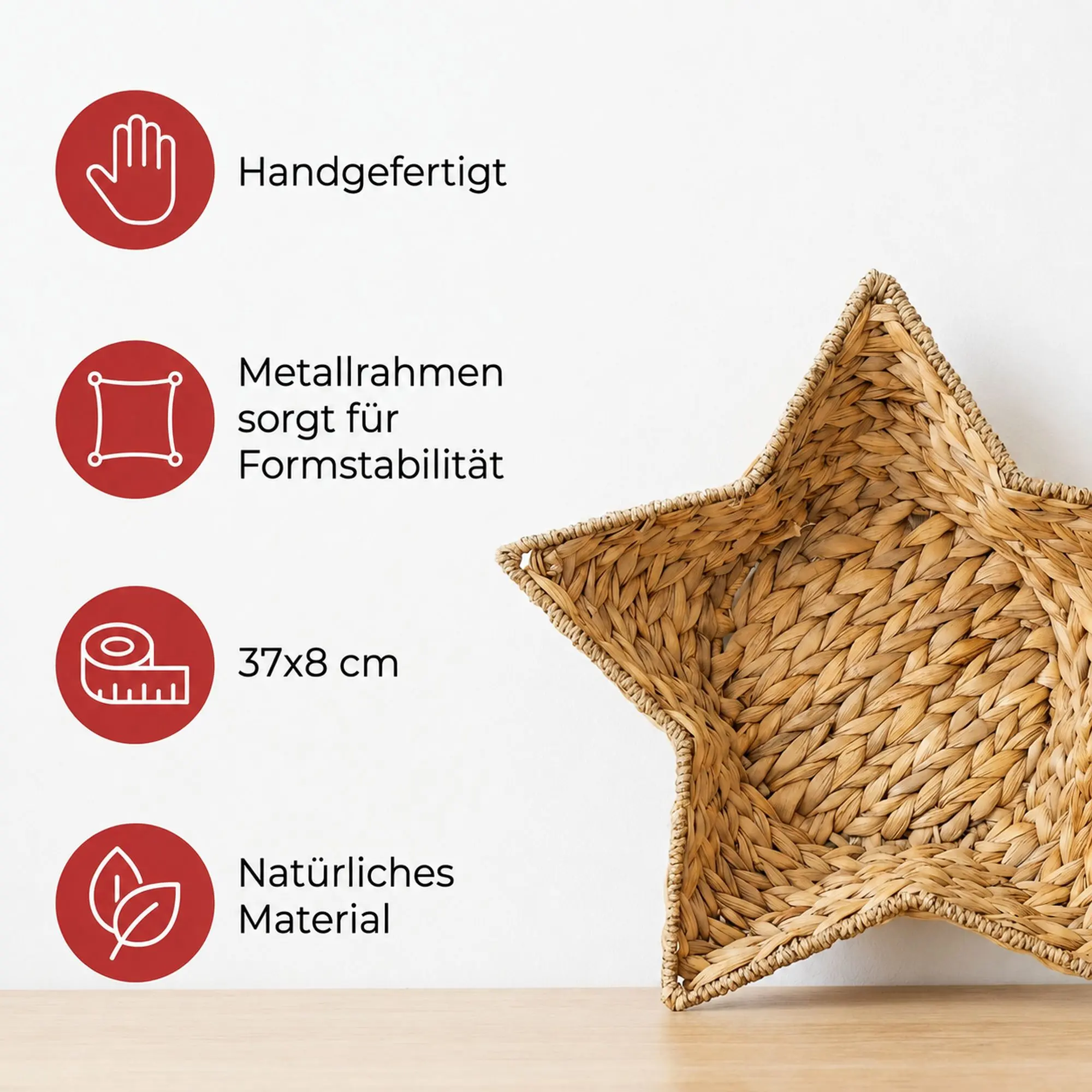 Schale "Stern"  im Frank Flechtwaren Online Shop für Sterne kaufen