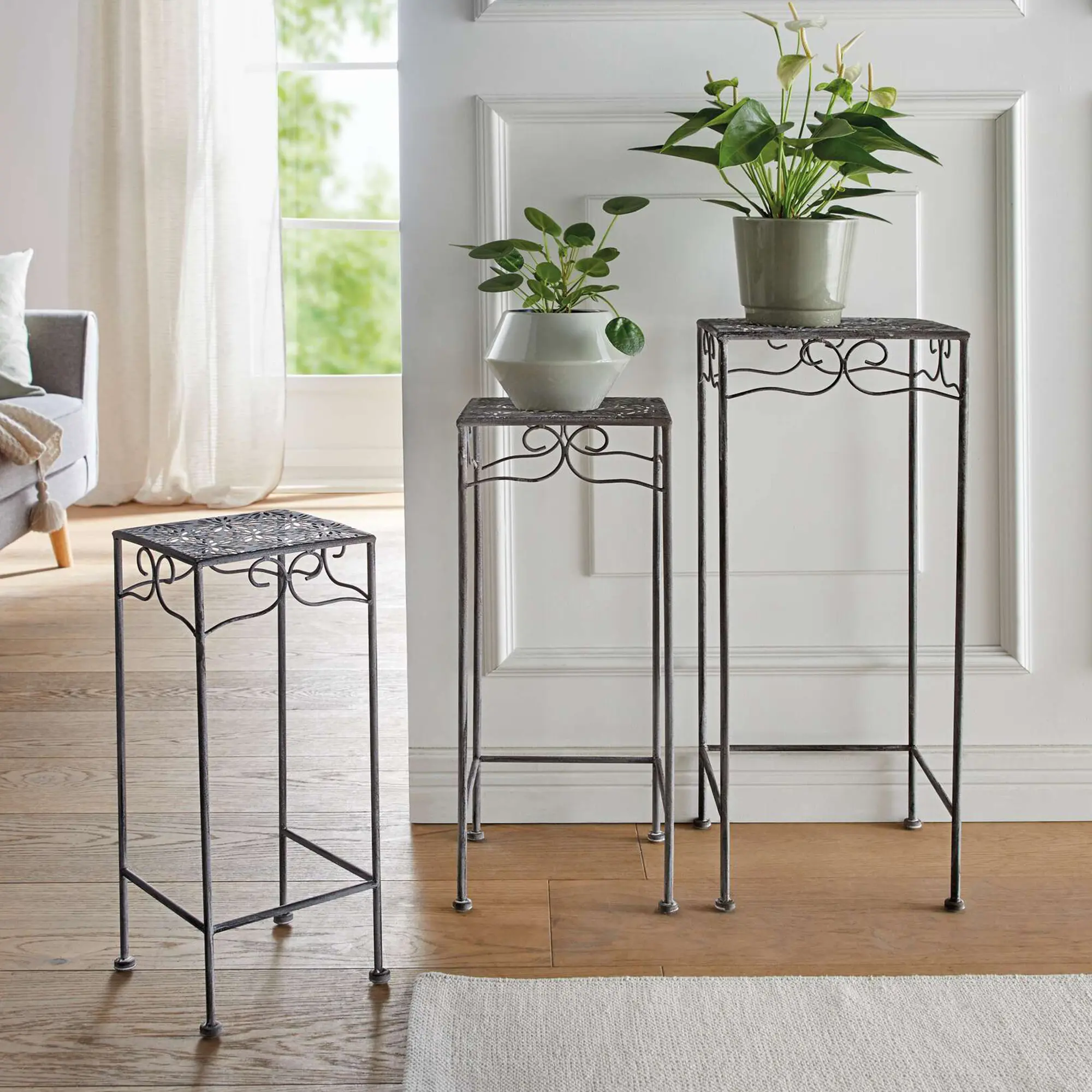Beistelltisch "Flowers", 3er Set  im Frank Flechtwaren Online Shop kaufen