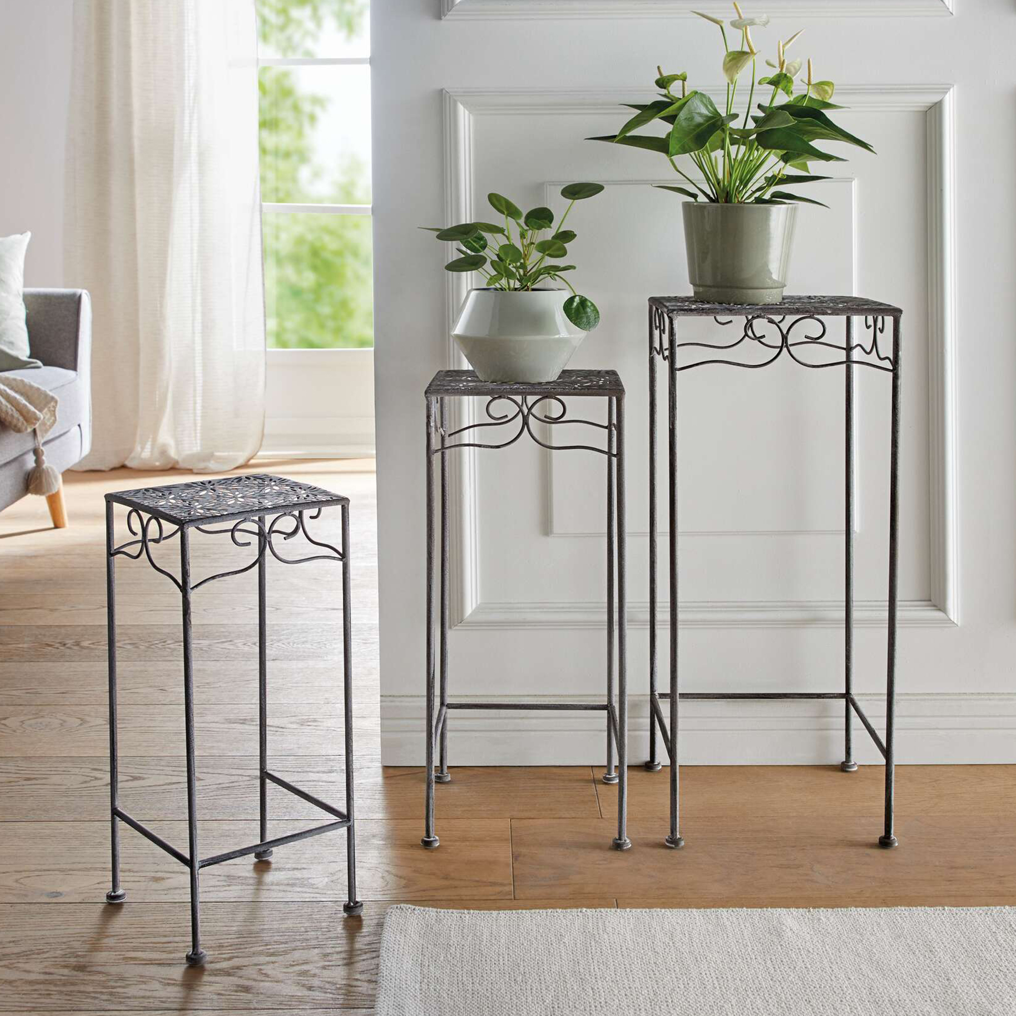 Beistelltisch "Flowers", 3er Set  im Frank Flechtwaren Online Shop kaufen