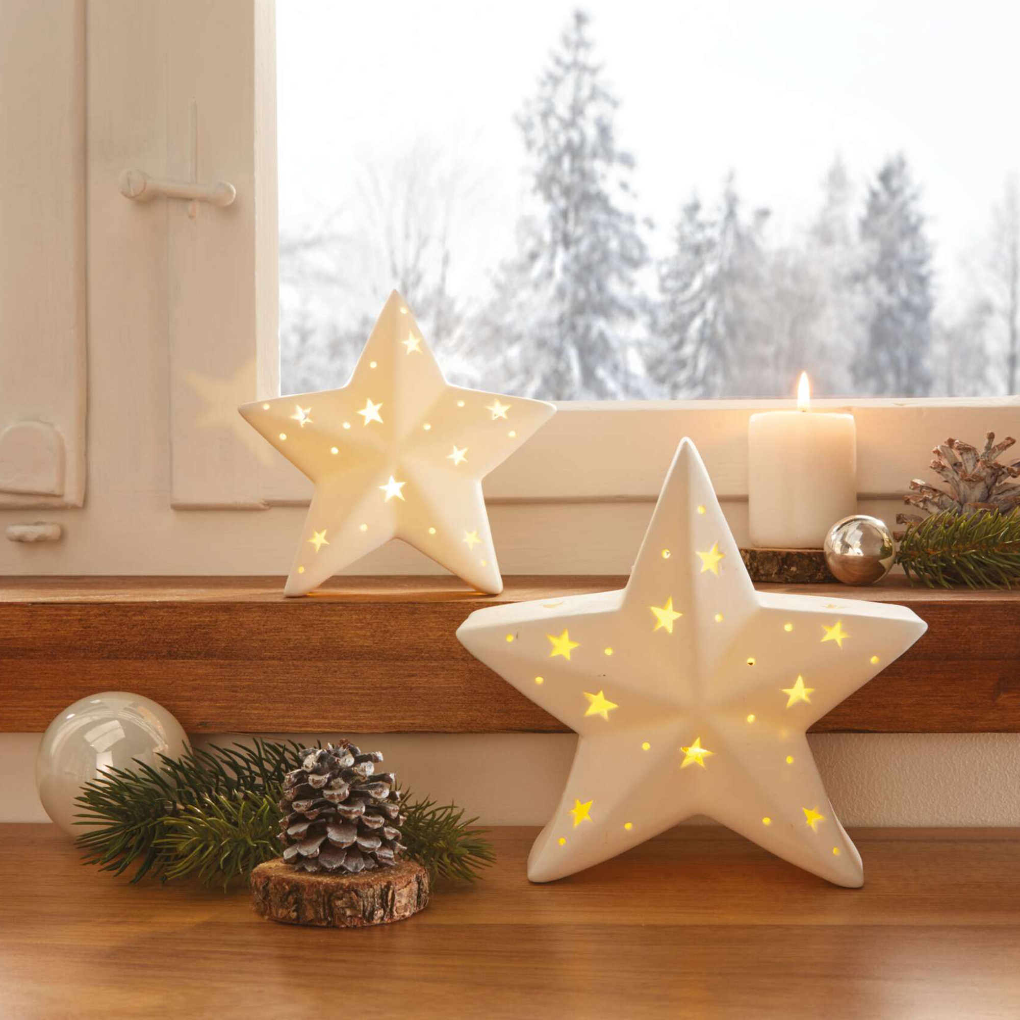 LED-Stern "White", 2er Set  im Frank Flechtwaren Online Shop kaufen