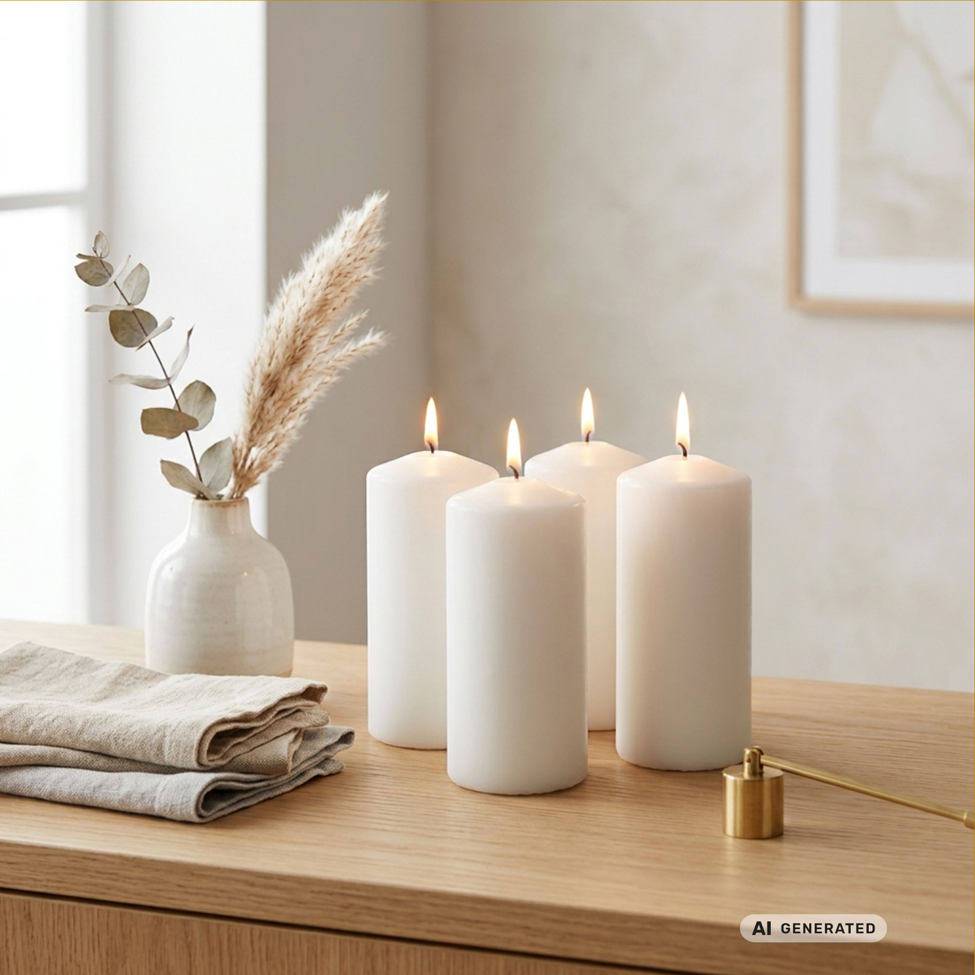 Kerze "Classique", 4er Set  im Frank Flechtwaren Online Shop für Kerzen &amp; LED-Kerzen kaufen