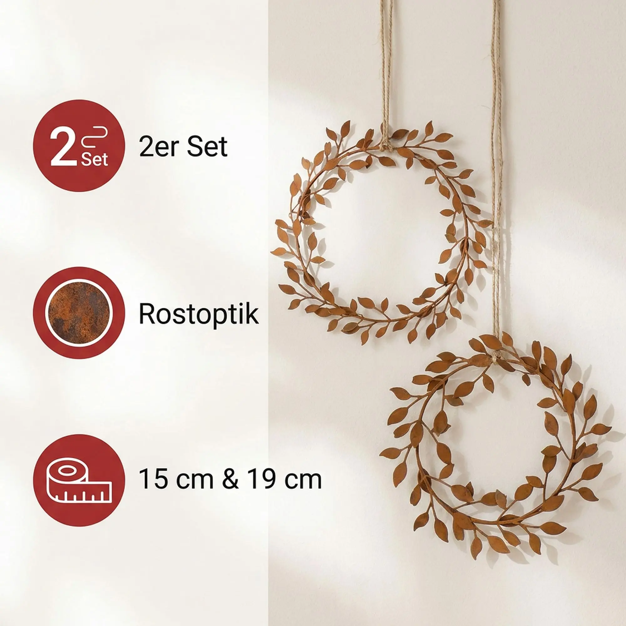 Hänger "Blätterkranz", 2er Set  im Frank Flechtwaren Online Shop für Dekohänger kaufen