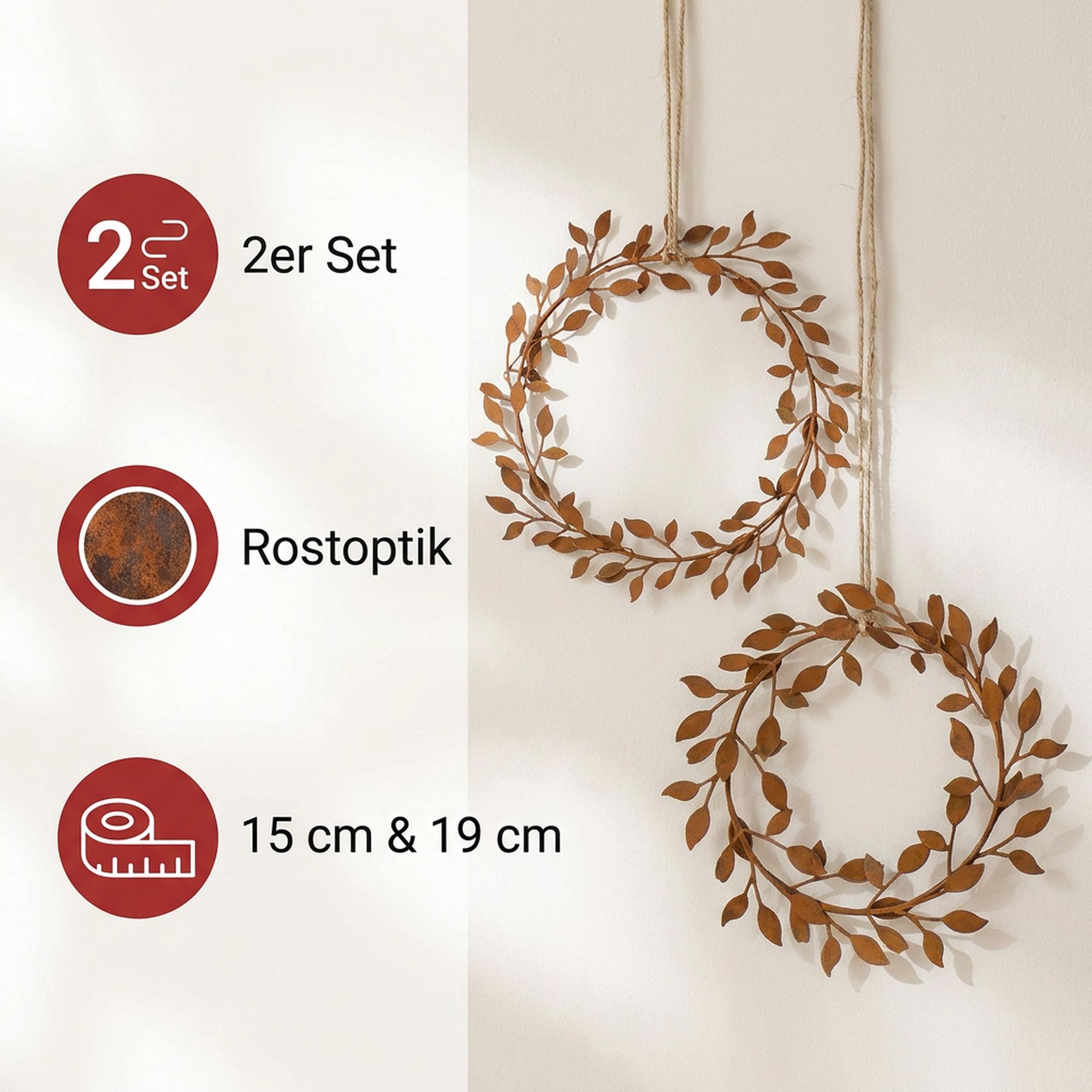 Hänger "Blätterkranz", 2er Set  im Frank Flechtwaren Online Shop für Dekohänger kaufen
