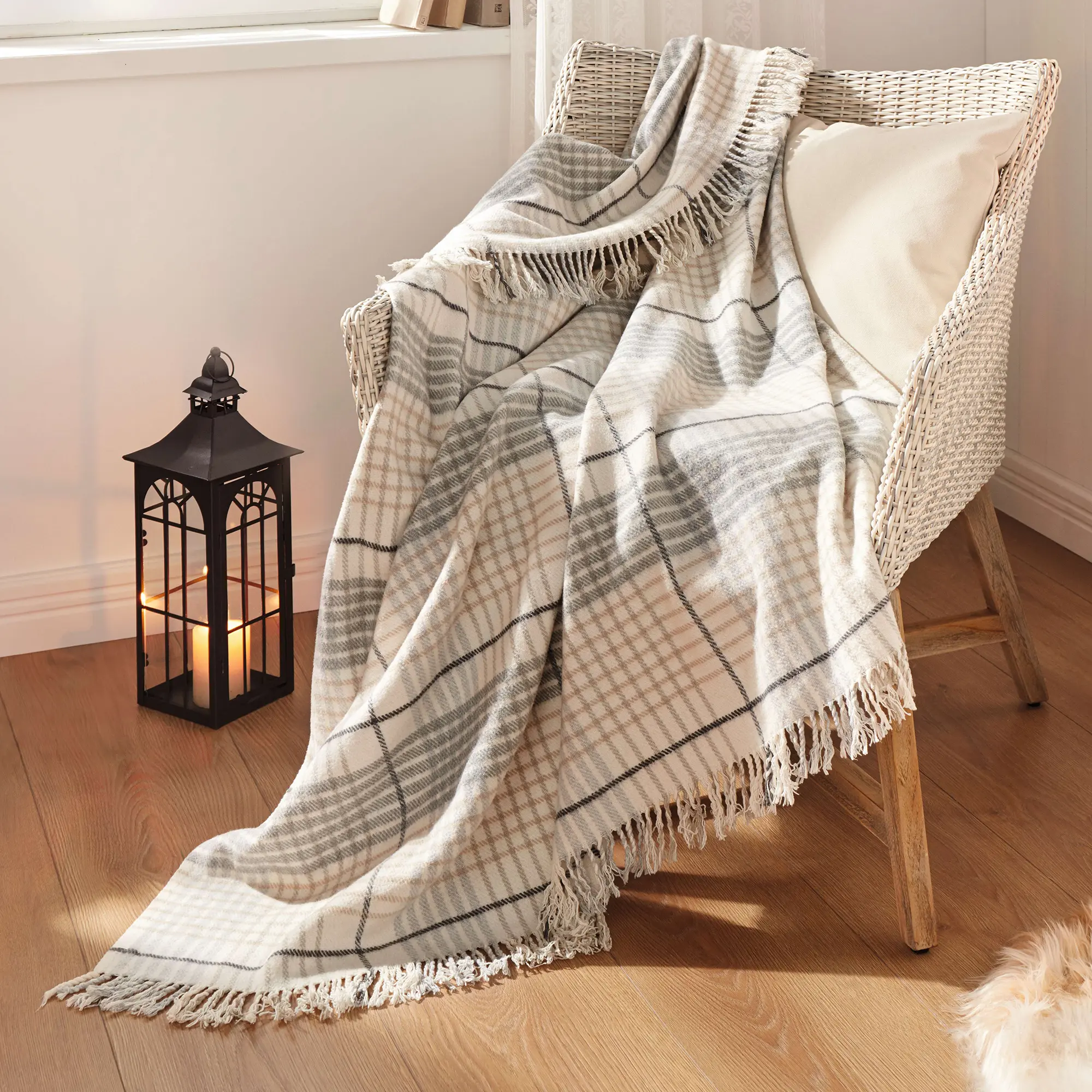 Kuscheldecke "Fringes"  im Frank Flechtwaren Online Shop kaufen