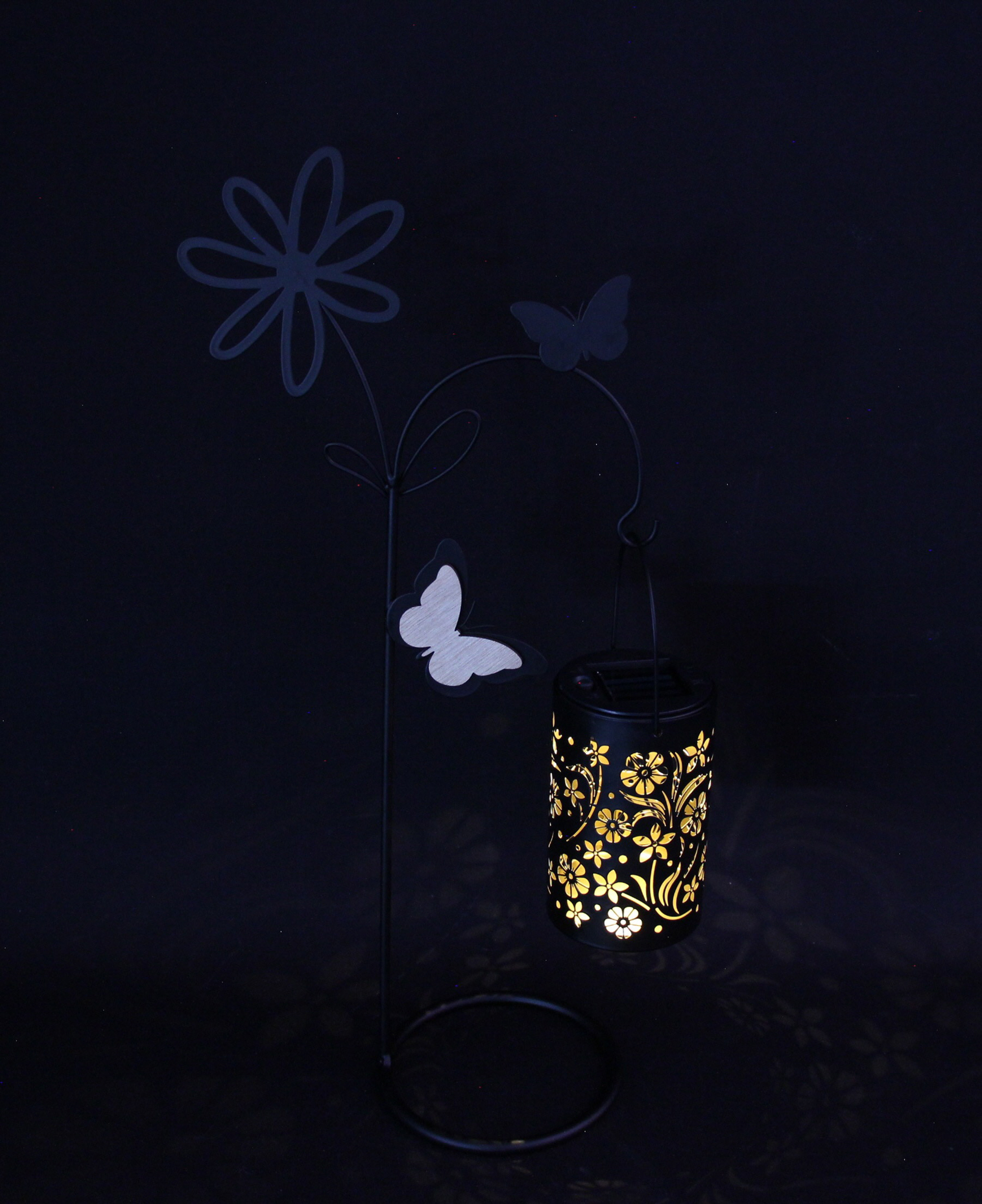 Solar-Deko "Blütenlaterne"  im Frank Flechtwaren Online Shop für Gerade eingetroffen kaufen