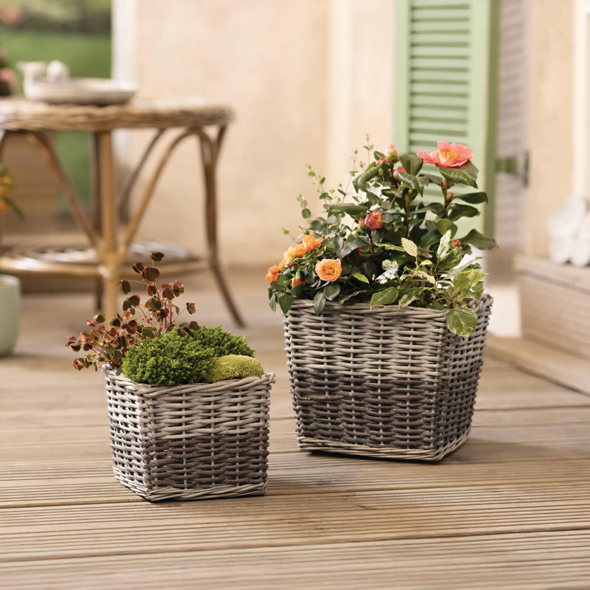 Pflanzer "Graue Weide", 2er Set  im Frank Flechtwaren Online Shop kaufen