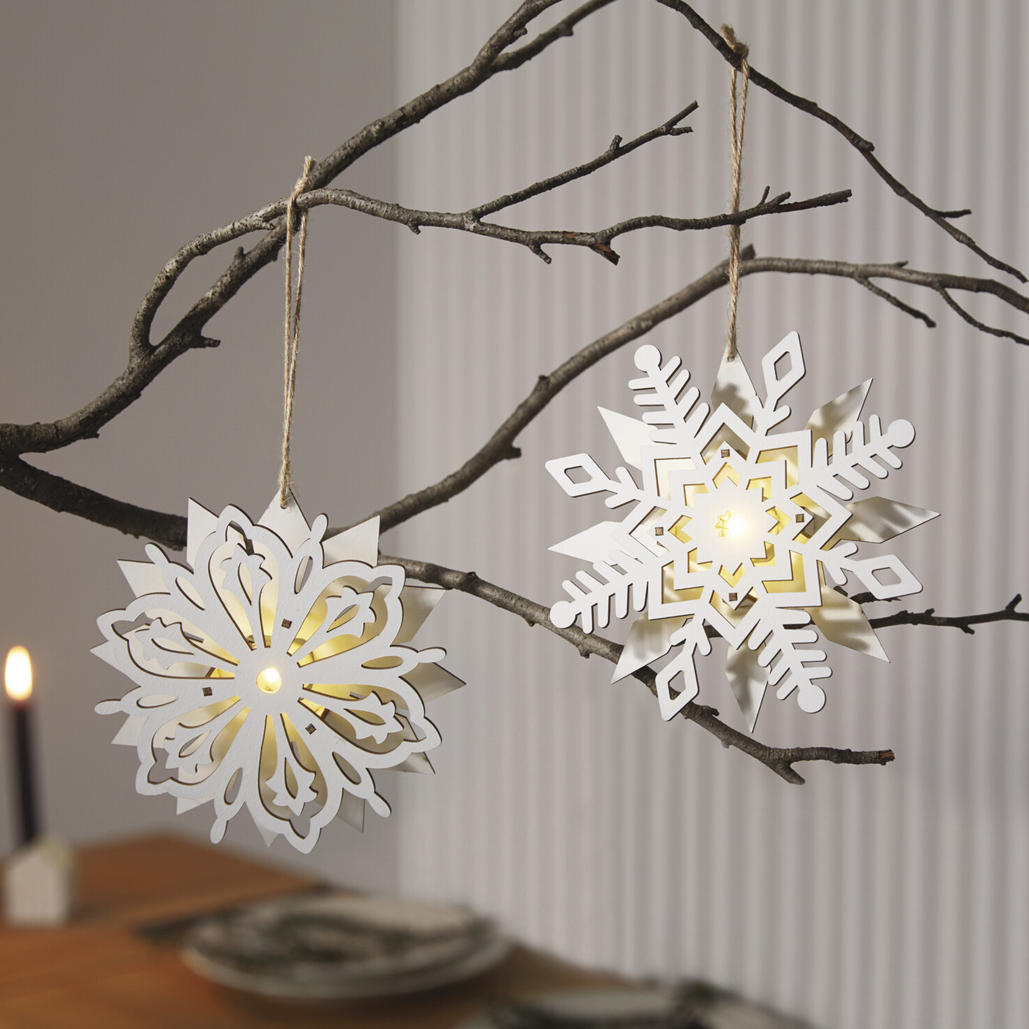 LED-Hänger "Schneeflocke", 2er Set im Frank Flechtwaren Online Shop für Weihnachten kaufen LED-Hänger "Schneeflocke", 2er Set im Frank Flechtwaren Online Shop für Weihnachten kaufen