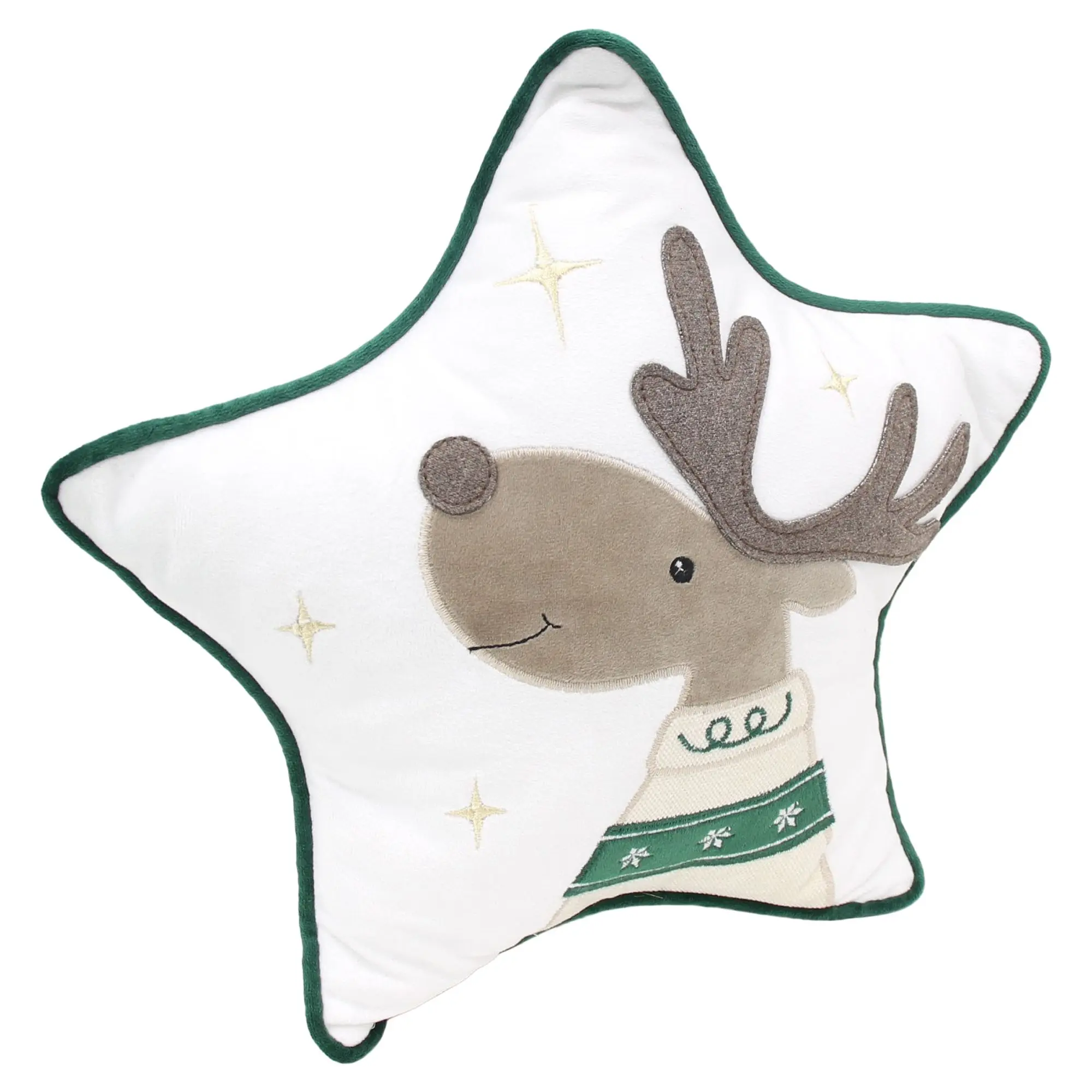 Deko-Kissen "Stern mit Elch"  im Frank Flechtwaren Online Shop für Weihnachtliche Kissen &amp; Kissenhüllen kaufen