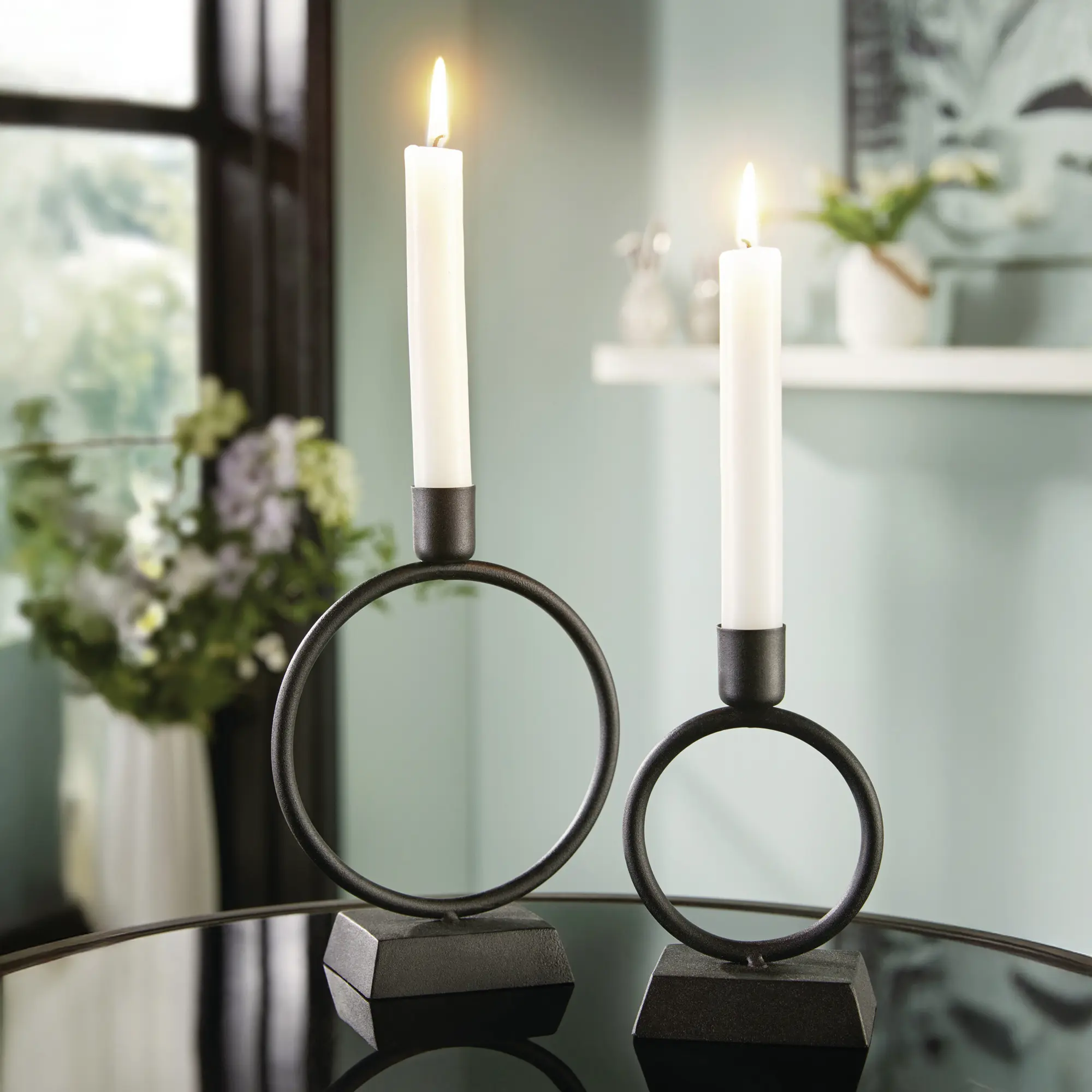 Stabkerzenhalter "Ring", 2er Set  im Frank Flechtwaren Online Shop kaufen