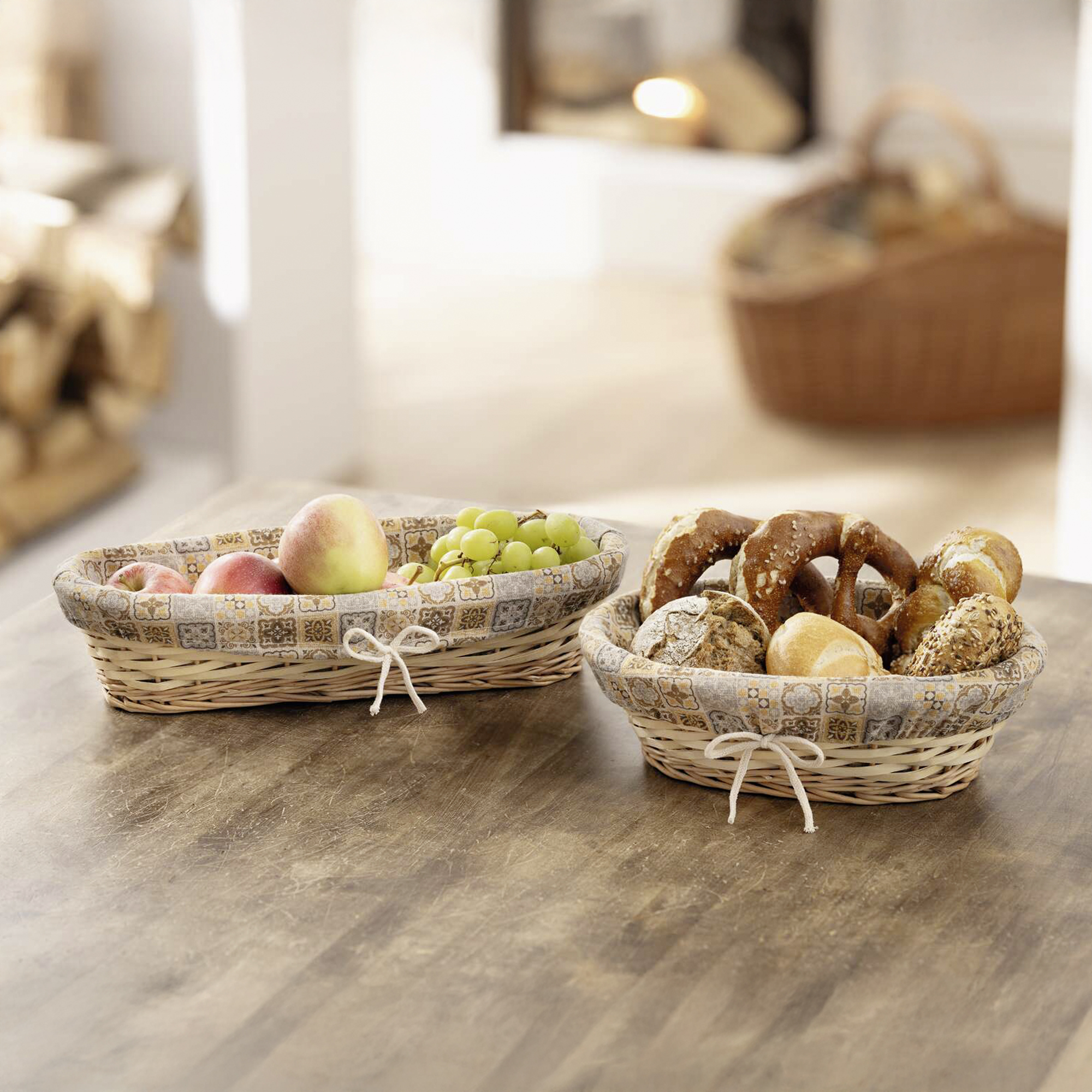 Füllkorb "Mosaik", oval  im Frank Flechtwaren Online Shop kaufen