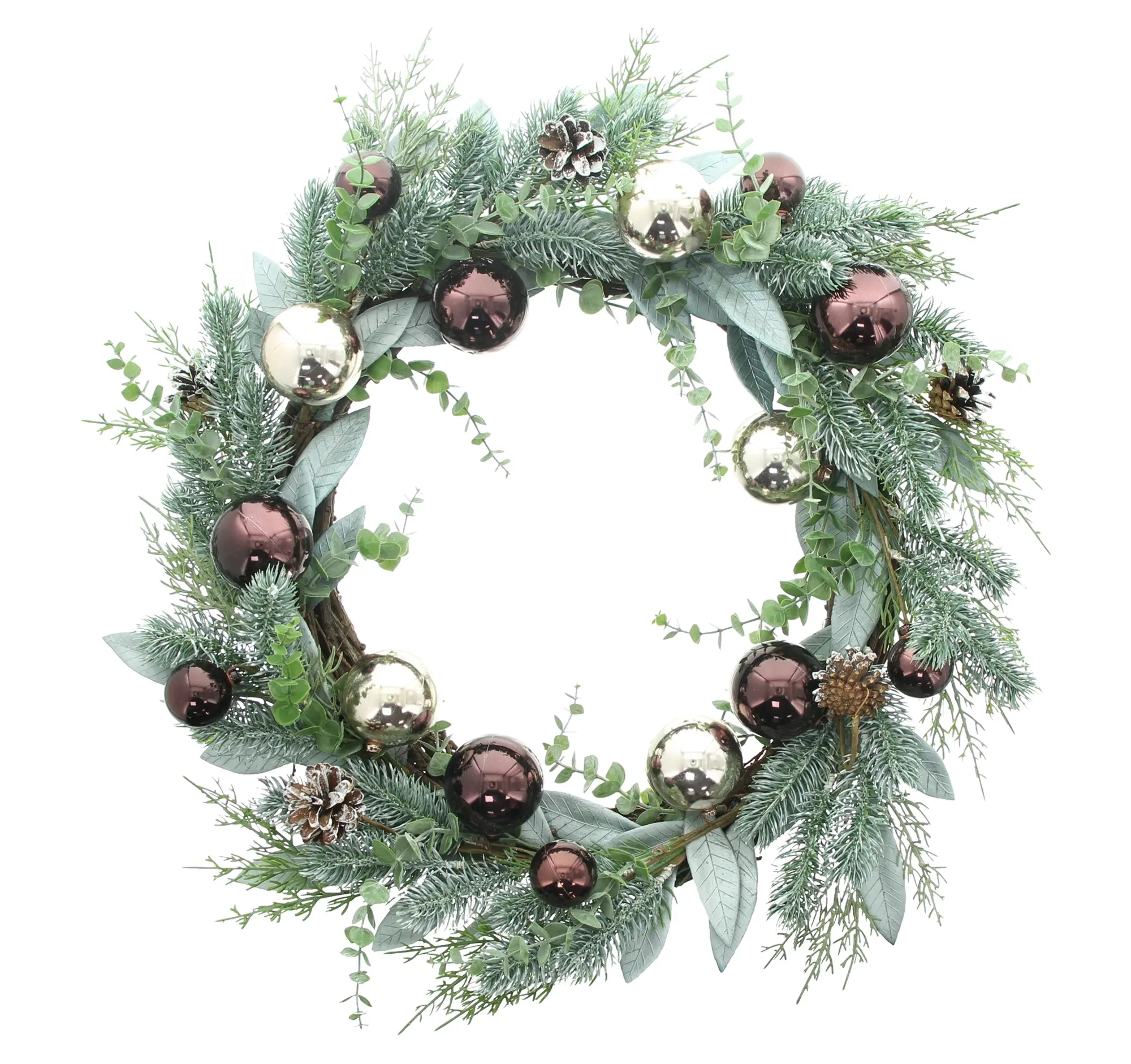 Kranz "Glanzkugeln"  im Frank Flechtwaren Online Shop für Weihnachtliche Kränze kaufen