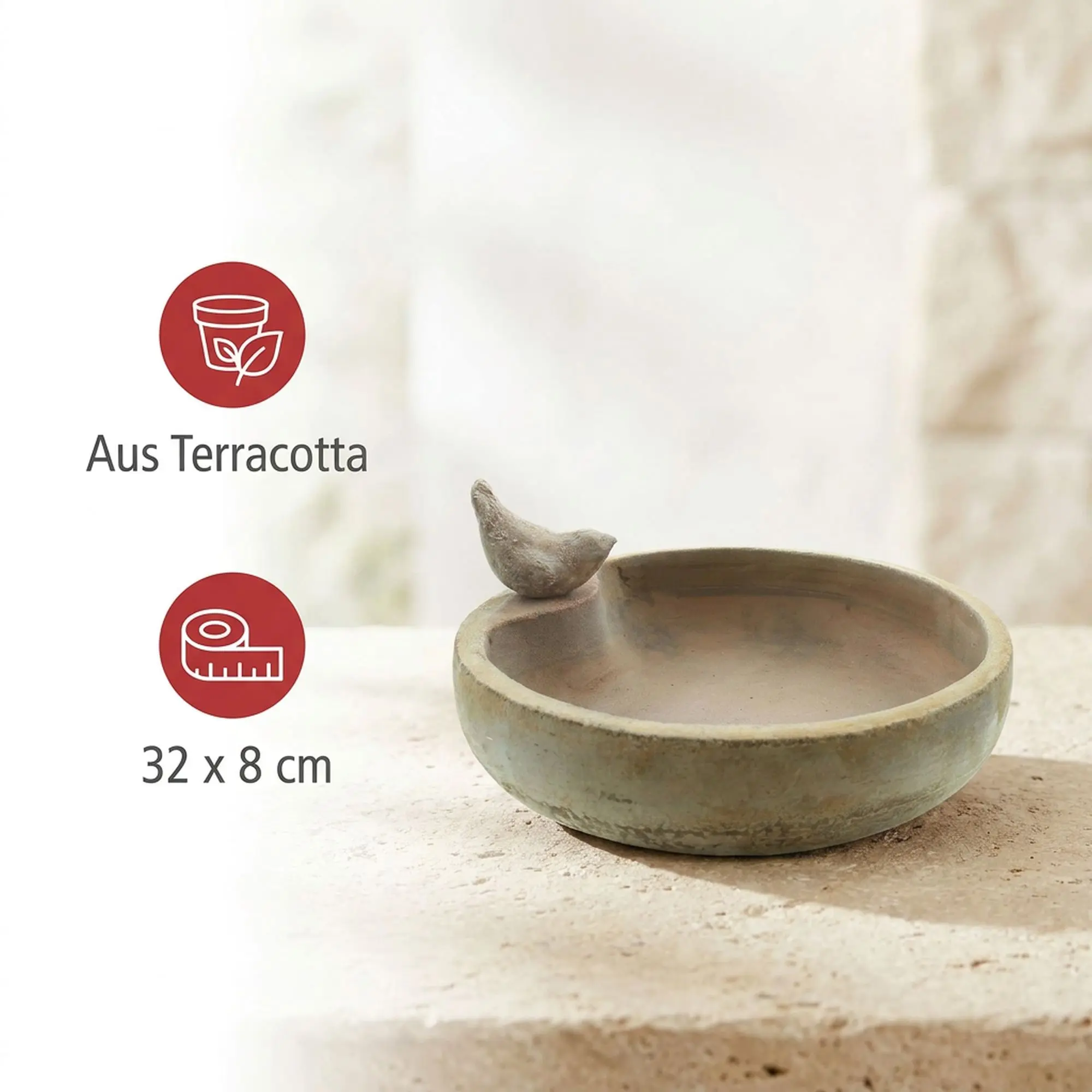 Vogeltränke "Terracotta"  im Frank Flechtwaren Online Shop für Bunter Ostergarten kaufen