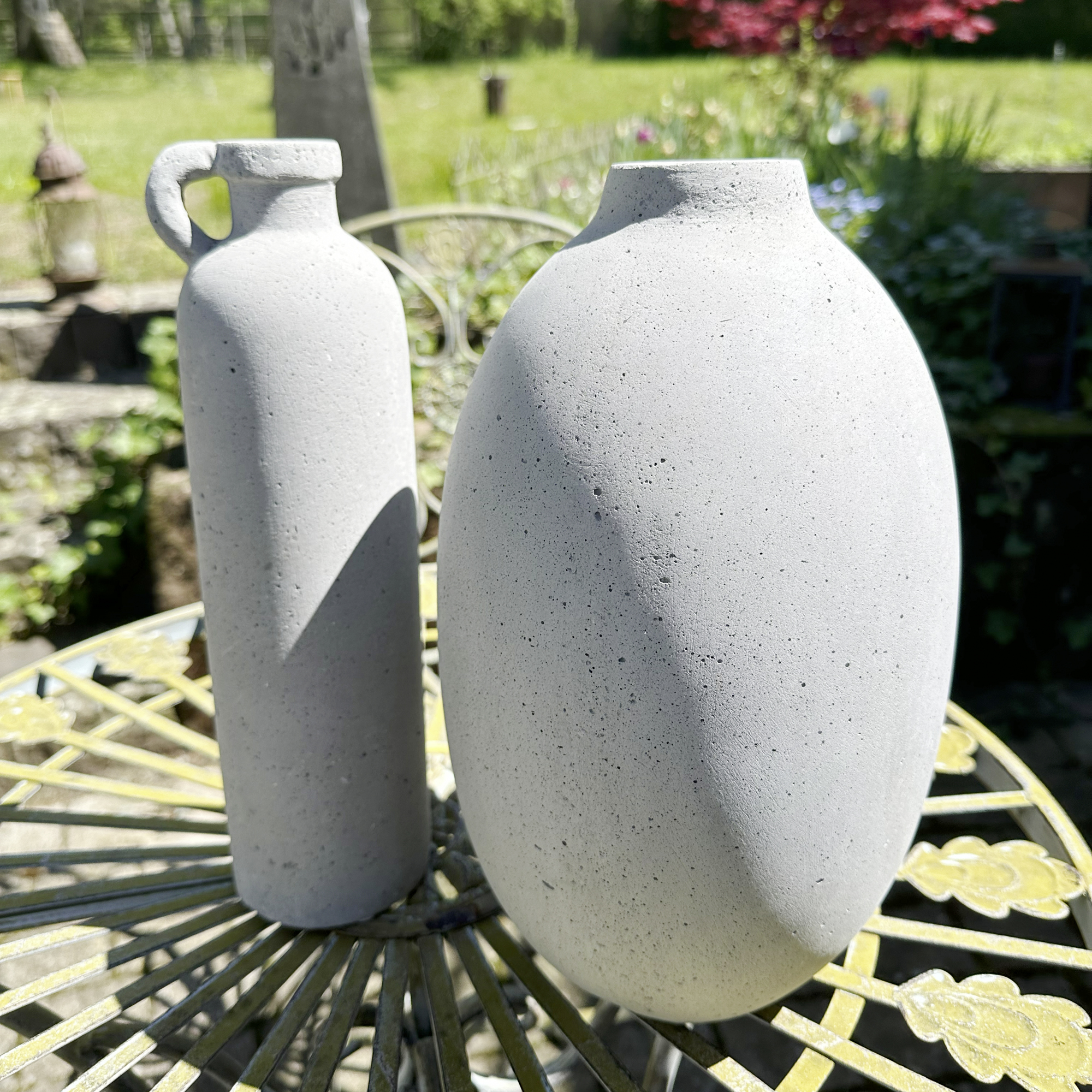 Dekovase "Beton", hoch  im Frank Flechtwaren Online Shop kaufen