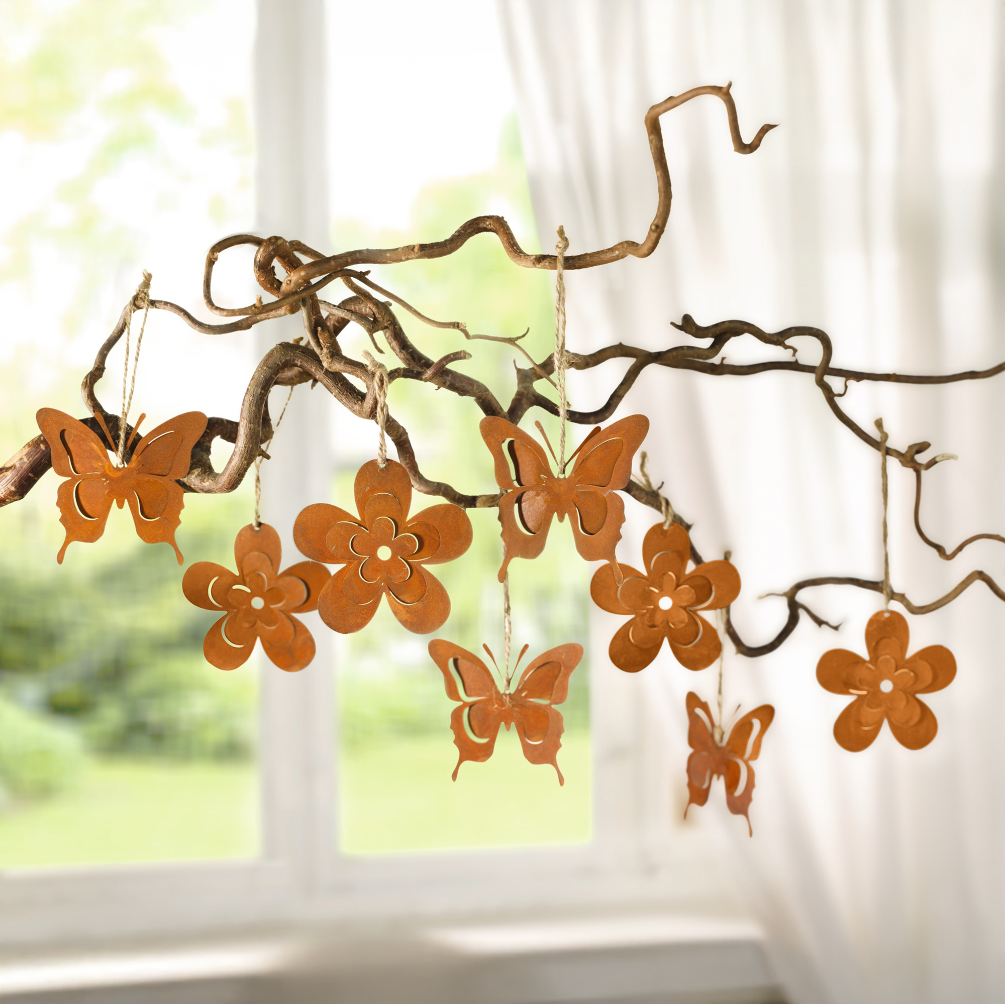 Hänger "Rostoptik", 8er Set, B-Ware  im Frank Flechtwaren Online Shop für Dekohänger kaufen