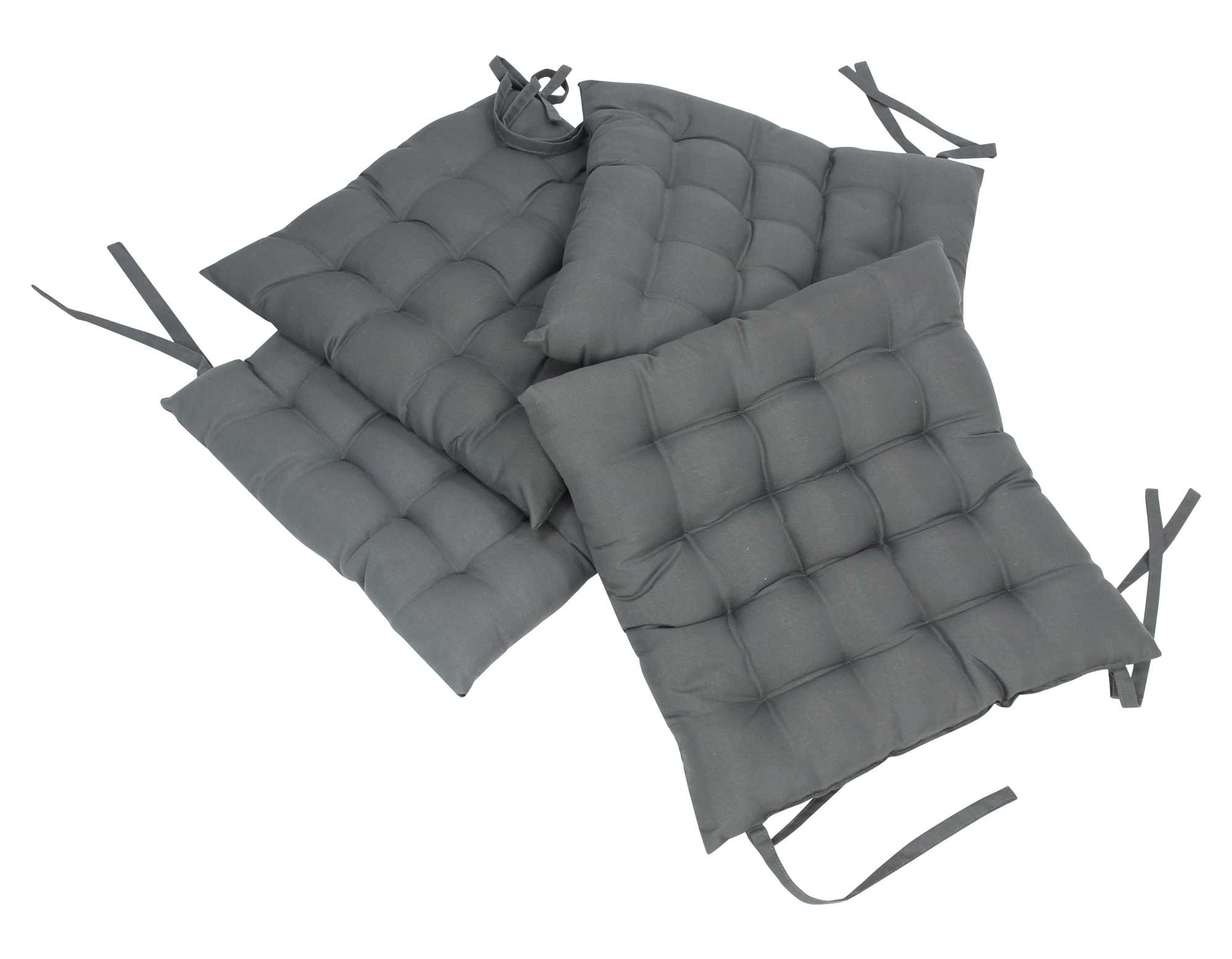 Sitzkissen "Grey", 4er Set im Frank Flechtwaren Online Shop für Küche kaufen Sitzkissen "Grey", 4er Set im Frank Flechtwaren Online Shop für Küche kaufen