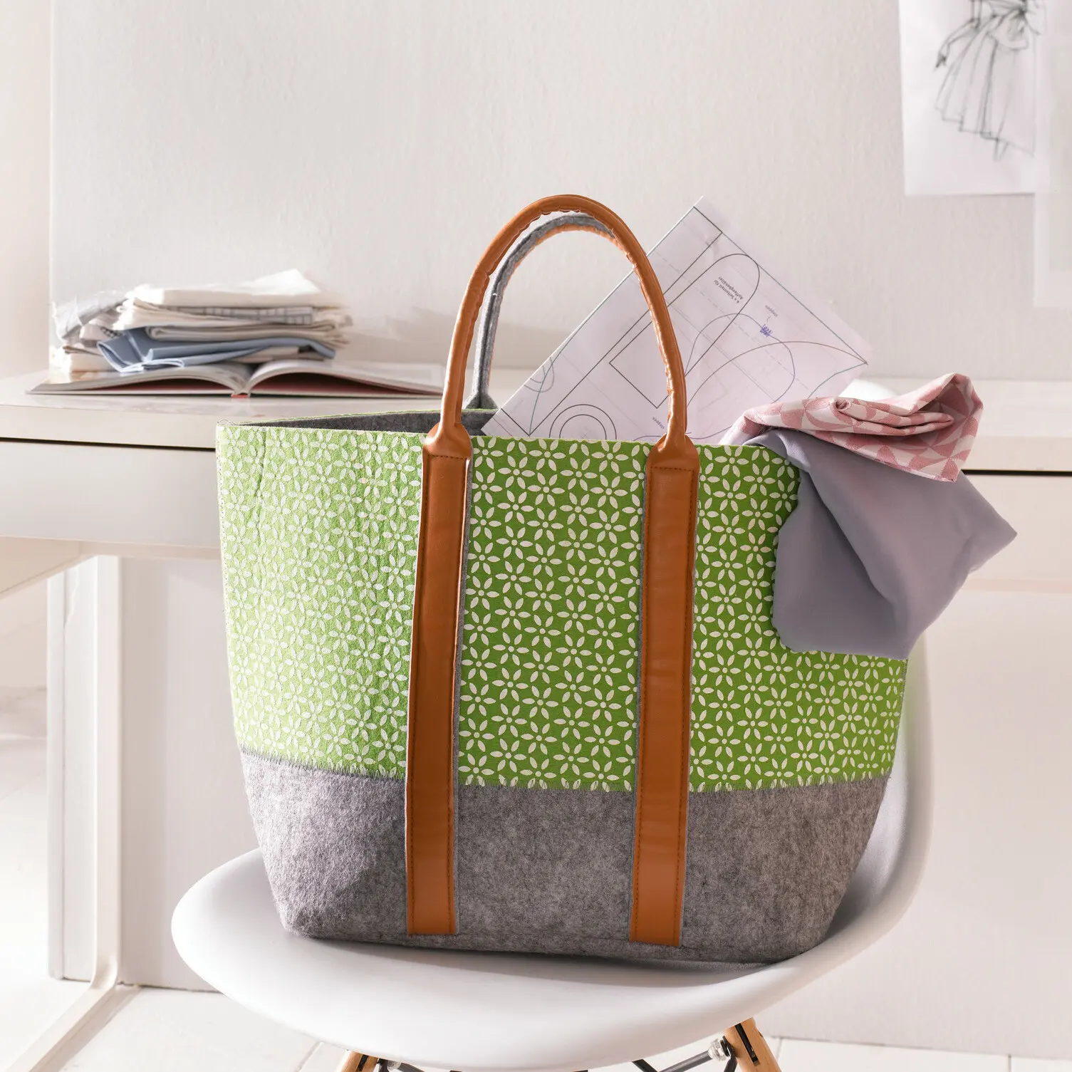 Tasche "Green Blossom"  im Frank Flechtwaren Online Shop kaufen