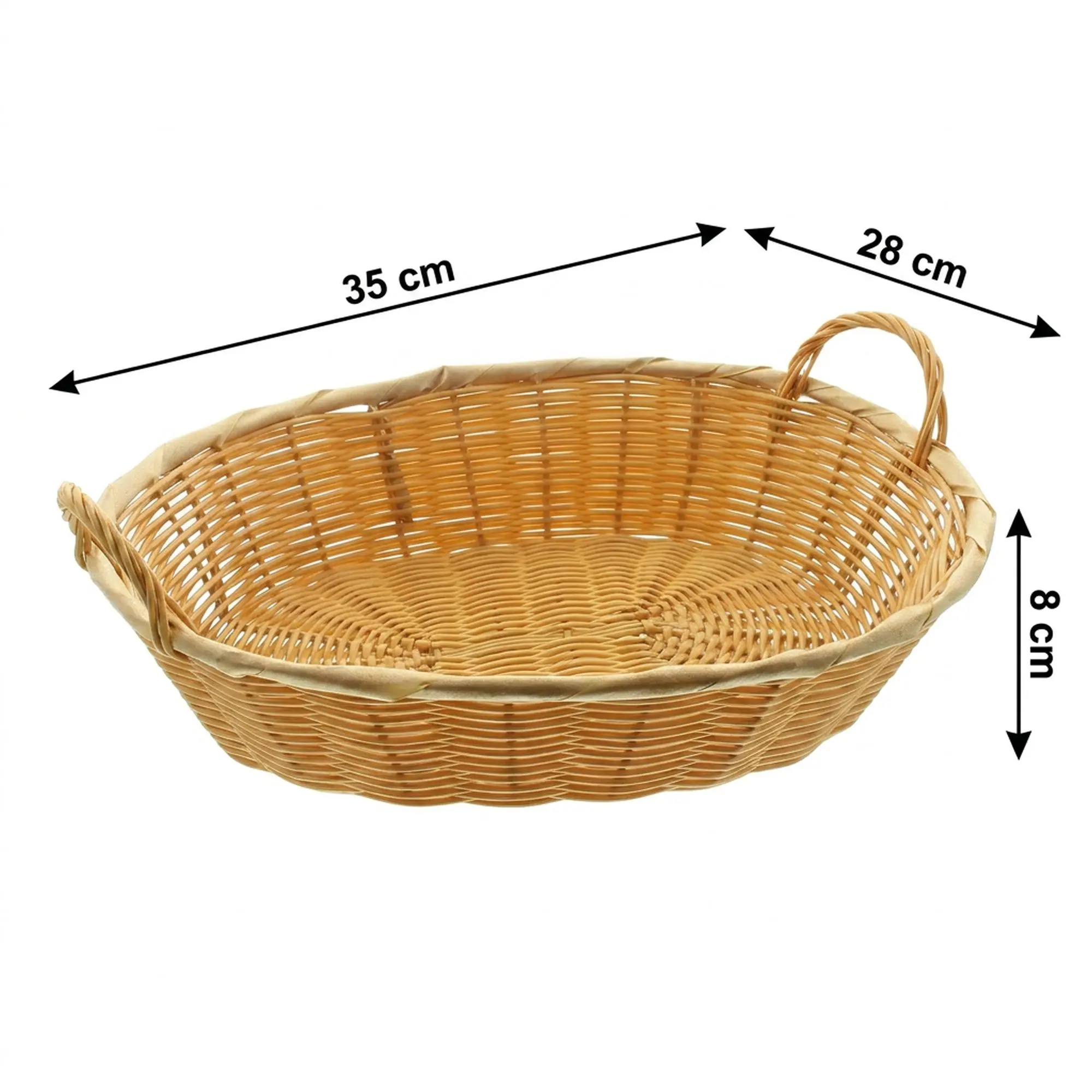 Schale "Poly" mit Griffen  im Frank Flechtwaren Online Shop für Ladendeko kaufen