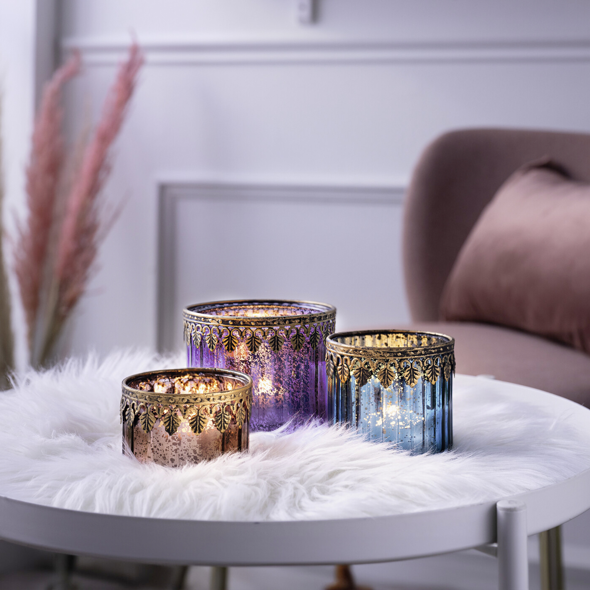 Windlicht "Prune", 3er Set  im Frank Flechtwaren Online Shop für Ostern kaufen
