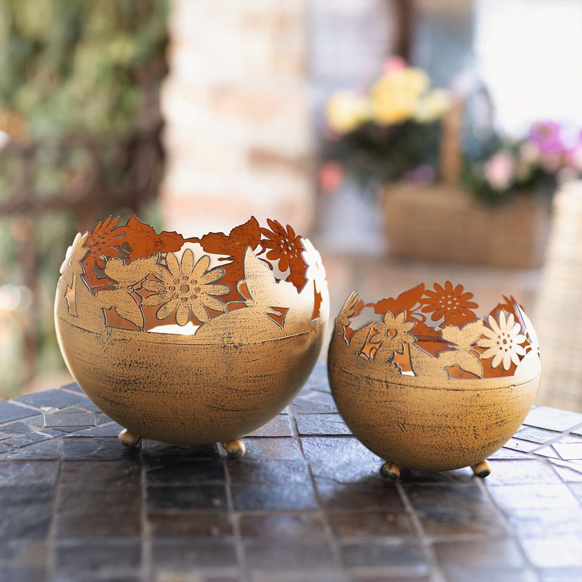 Windlicht "Wiese", 2er Set  im Frank Flechtwaren Online Shop kaufen