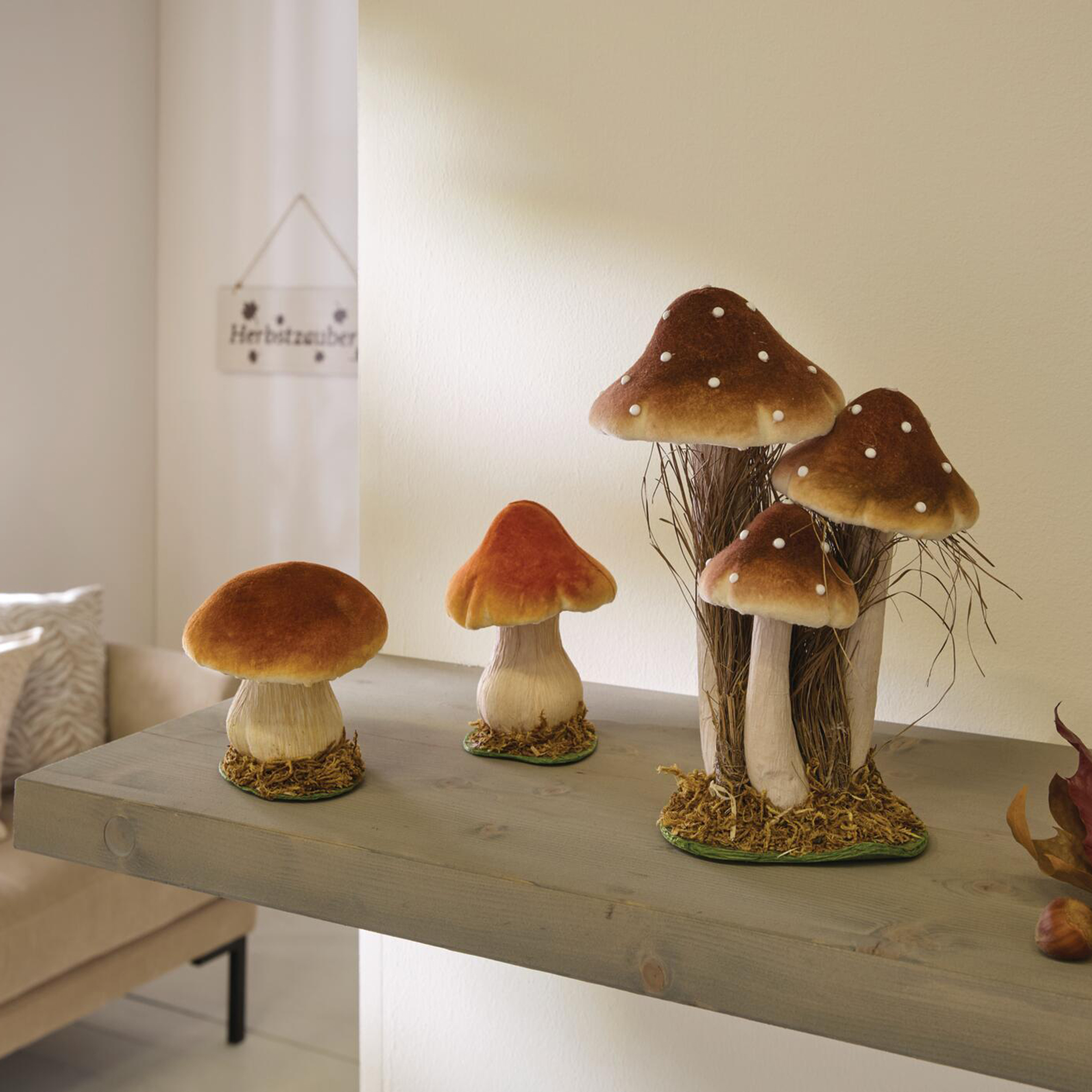 Herbst-Deko "Pilzchen", 2er Set  im Frank Flechtwaren Online Shop für Dekopilze kaufen