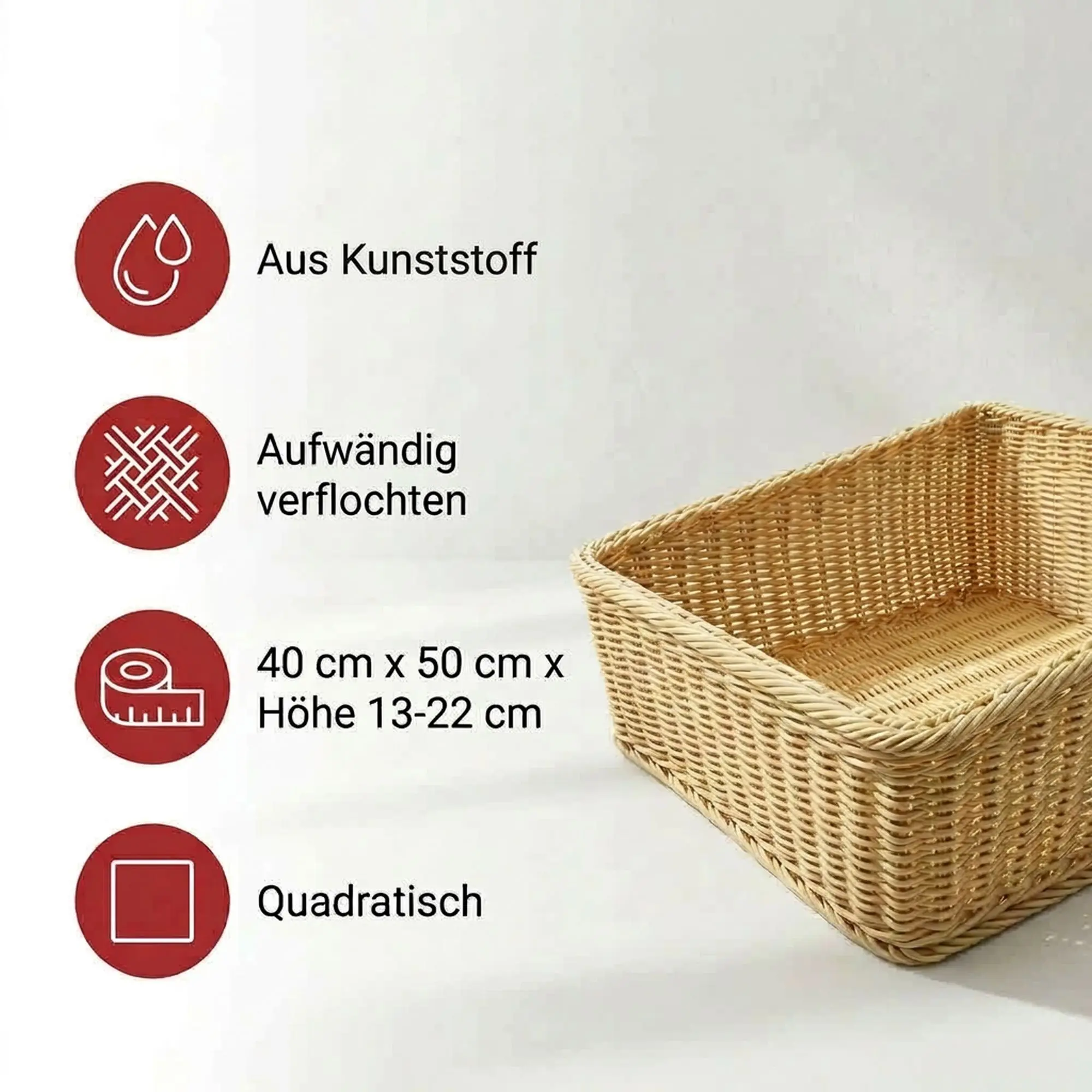 Regalkorb "Poly", 50 x 40 cm  im Frank Flechtwaren Online Shop für Auslagekörbe &amp; Regalkörbe kaufen