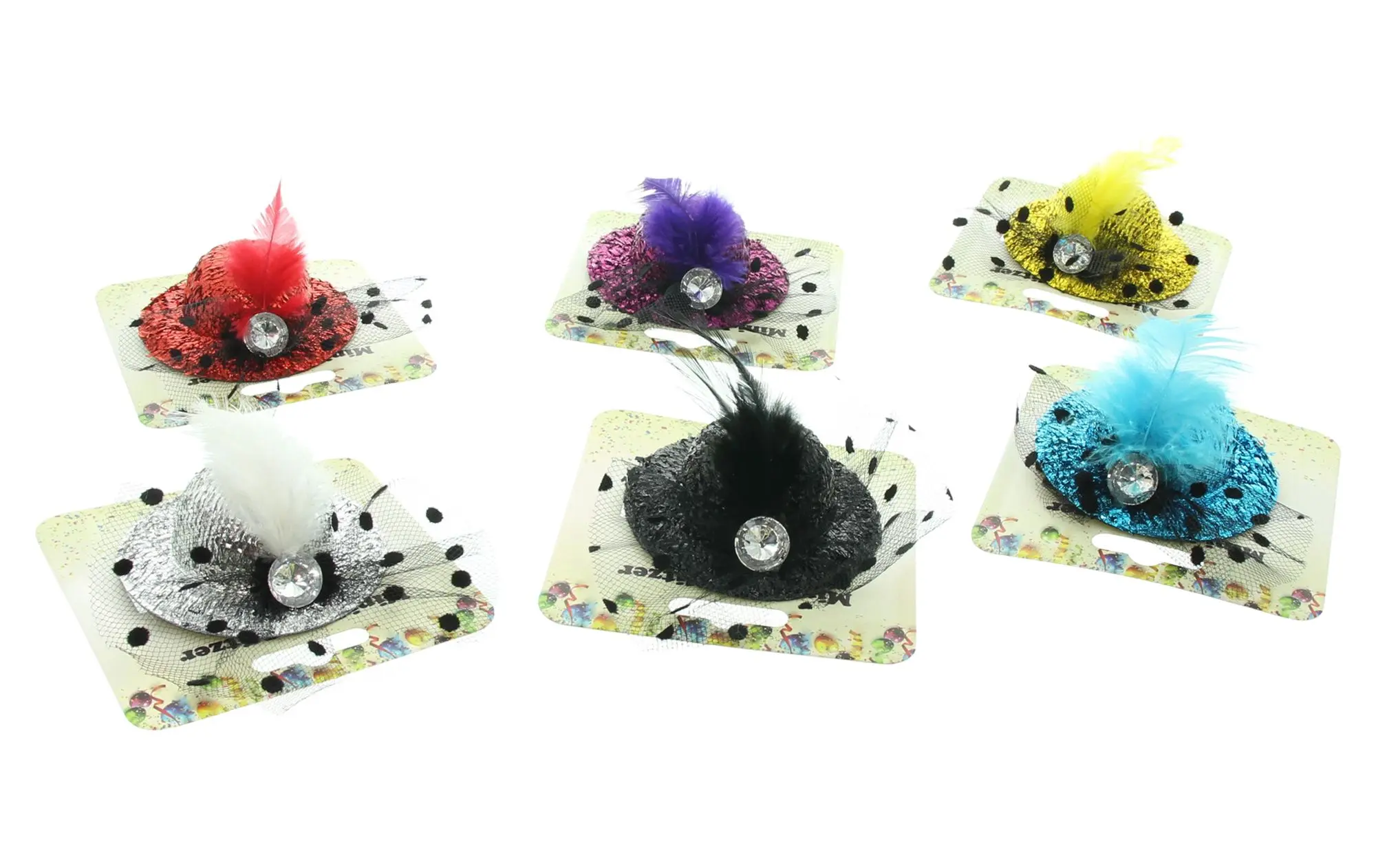 Party-Hut "Glitzer" mit Feder, 4er Set  im Frank Flechtwaren Online Shop für Sale-Deko kaufen