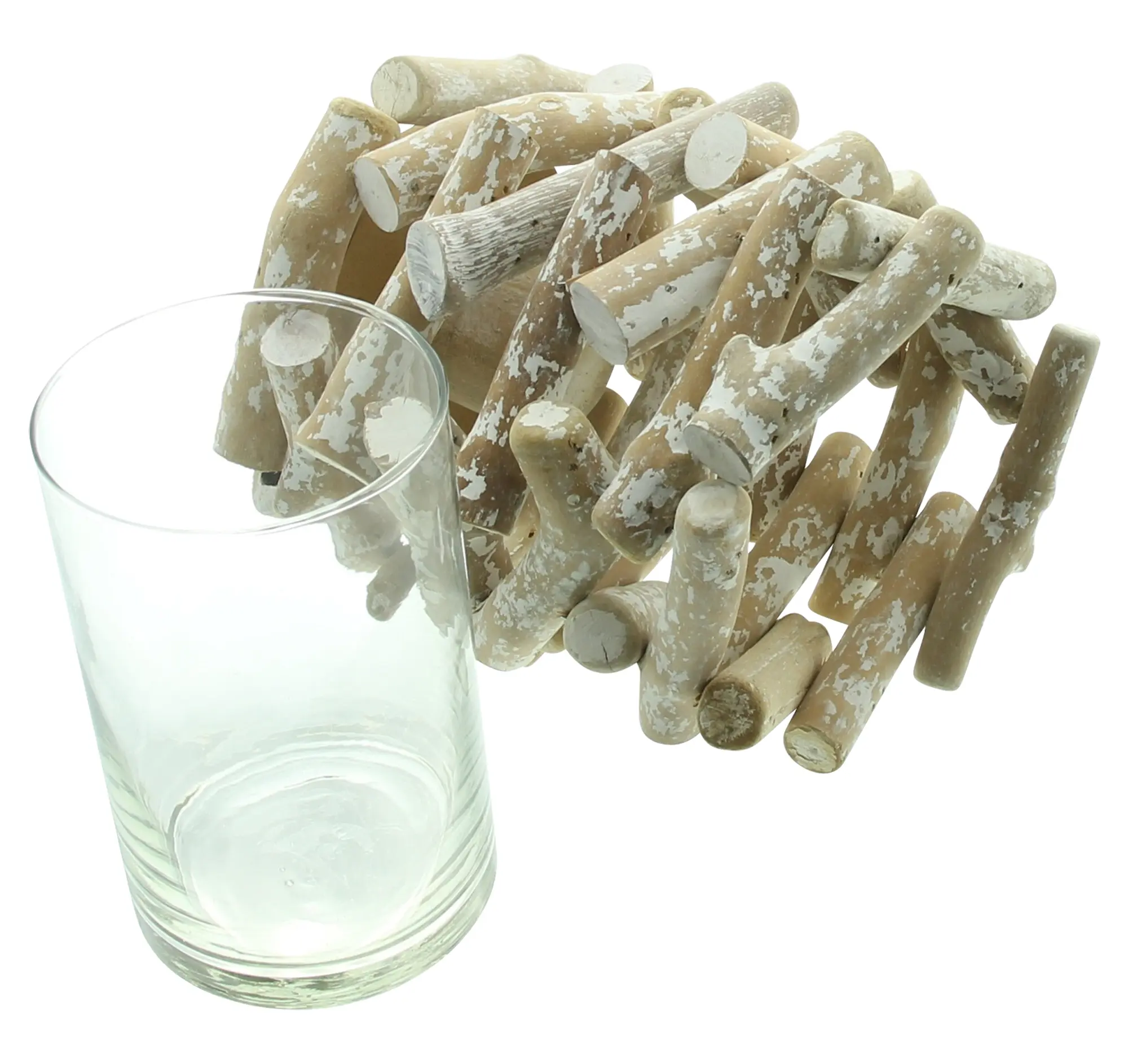 Windlicht "Holzstückchen"  im Frank Flechtwaren Online Shop für Ostern kaufen