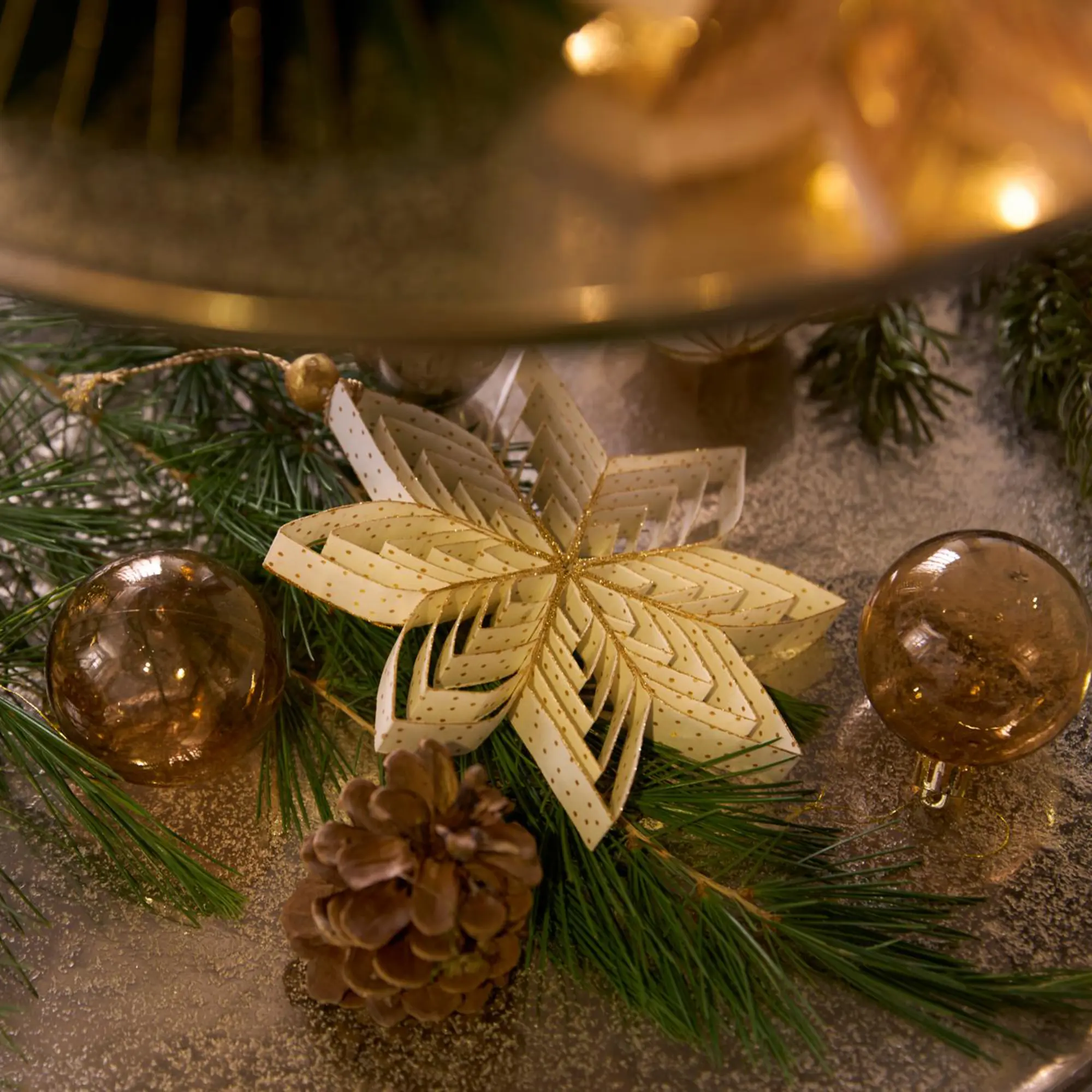 Deko-Hänger "Weihnachtsstern", 5er Set  im Frank Flechtwaren Online Shop für Metallic Glam kaufen