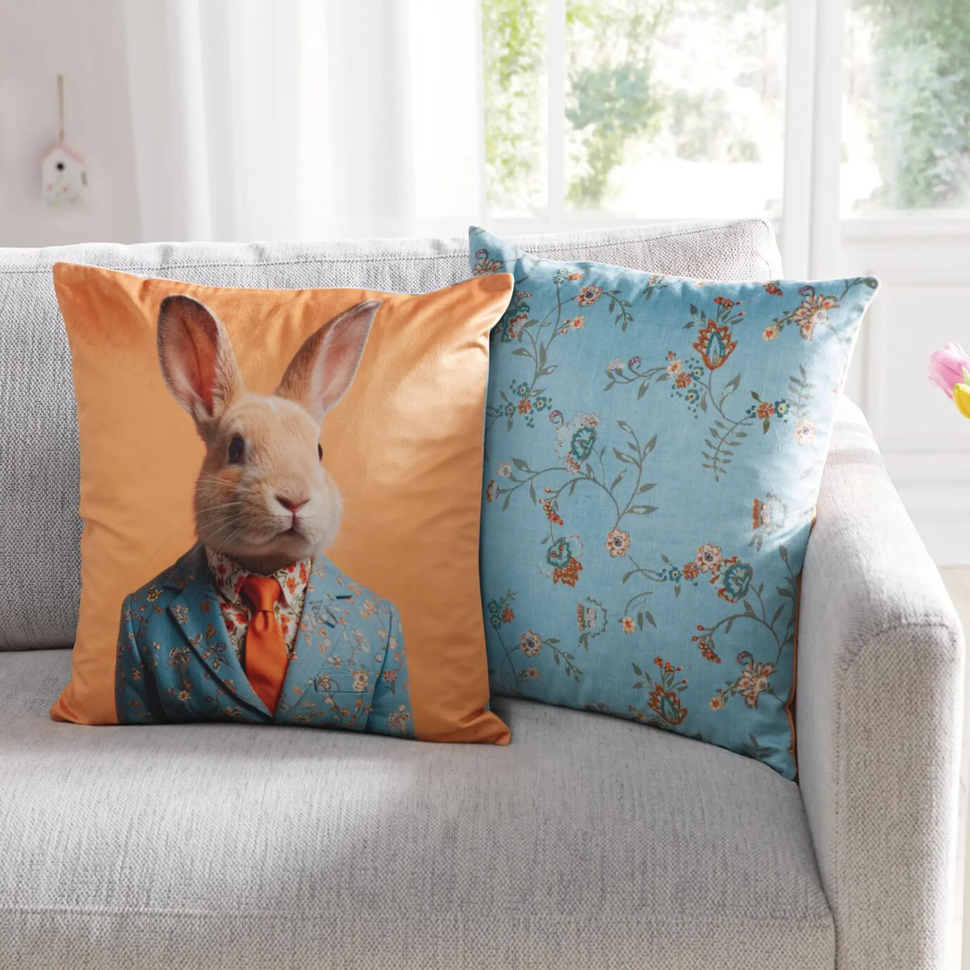 Kissenhülle "Mr. Rabbit"  im Frank Flechtwaren Online Shop kaufen