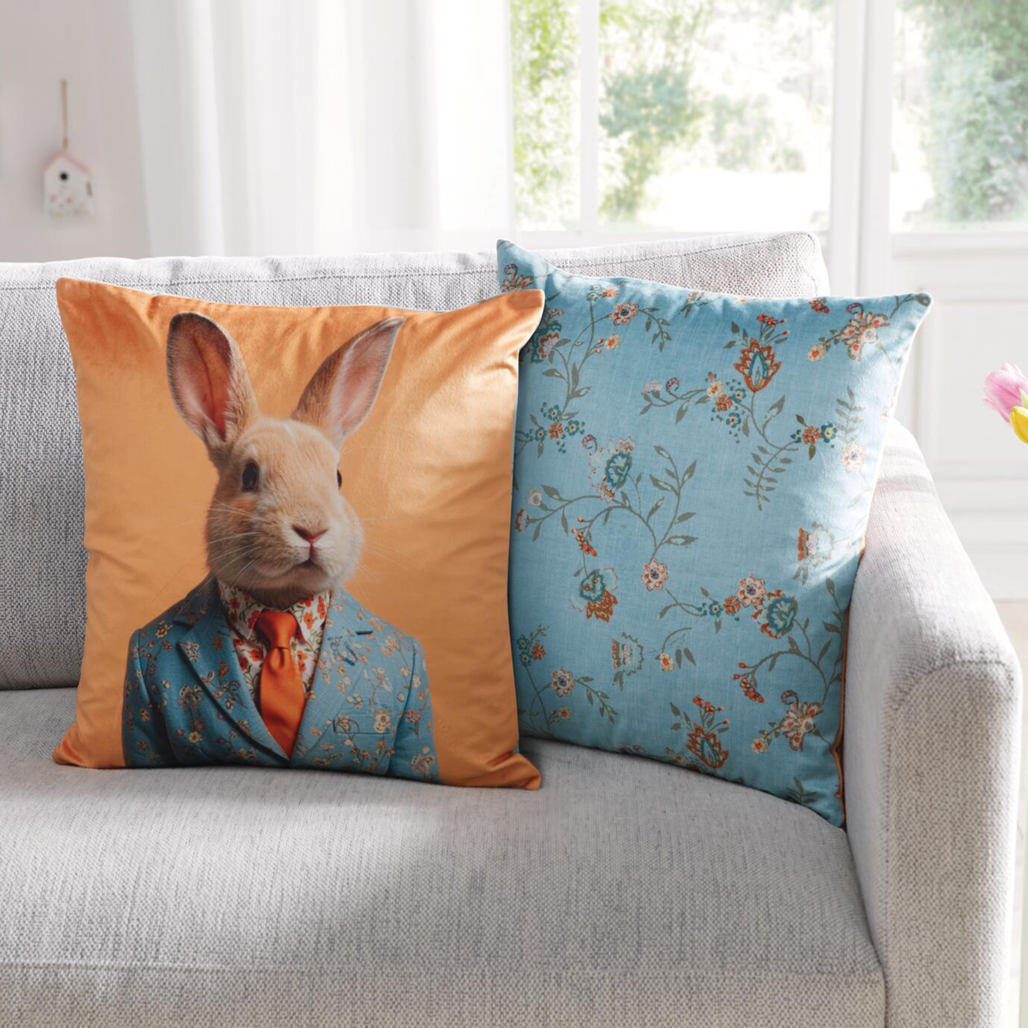 Kissenhülle "Mr. Rabbit"  im Frank Flechtwaren Online Shop für Gerade eingetroffen kaufen