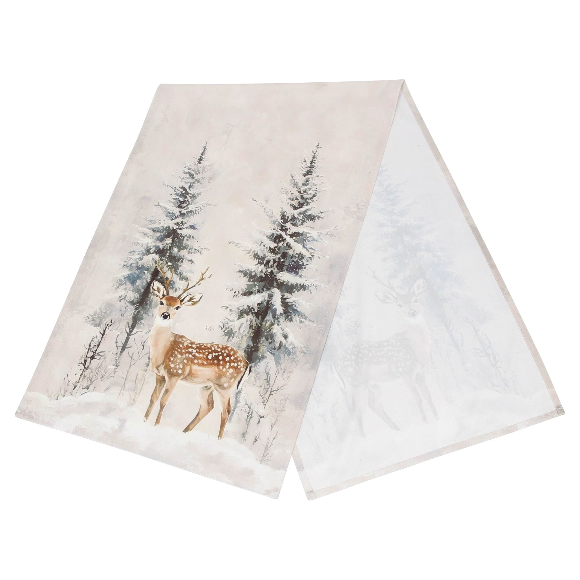 Tischläufer "Winterhirsch"  im Frank Flechtwaren Online Shop für Weihnachtliche Tischwäsche kaufen