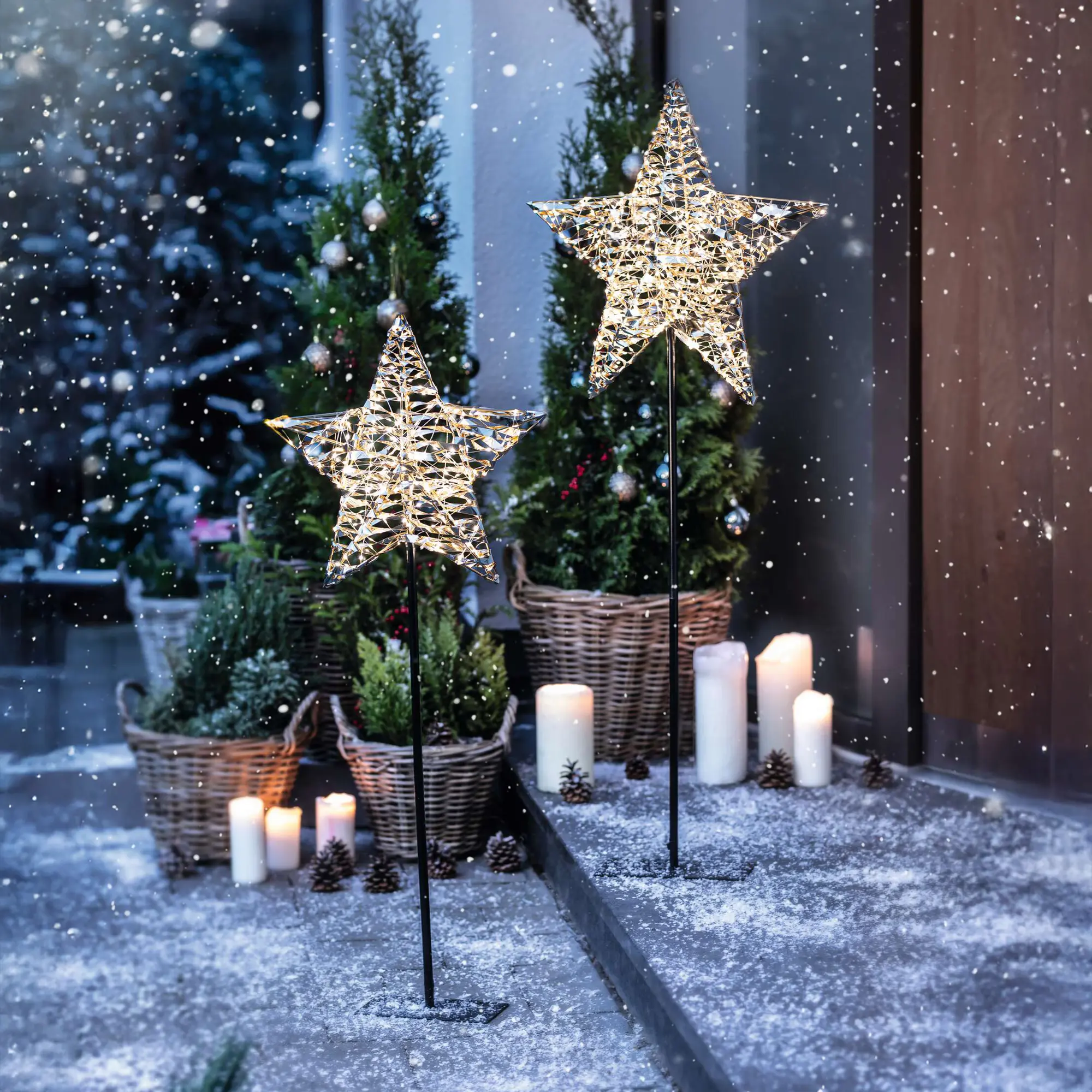 LED-Stern "Goldstar", 2er Set  im Frank Flechtwaren Online Shop kaufen