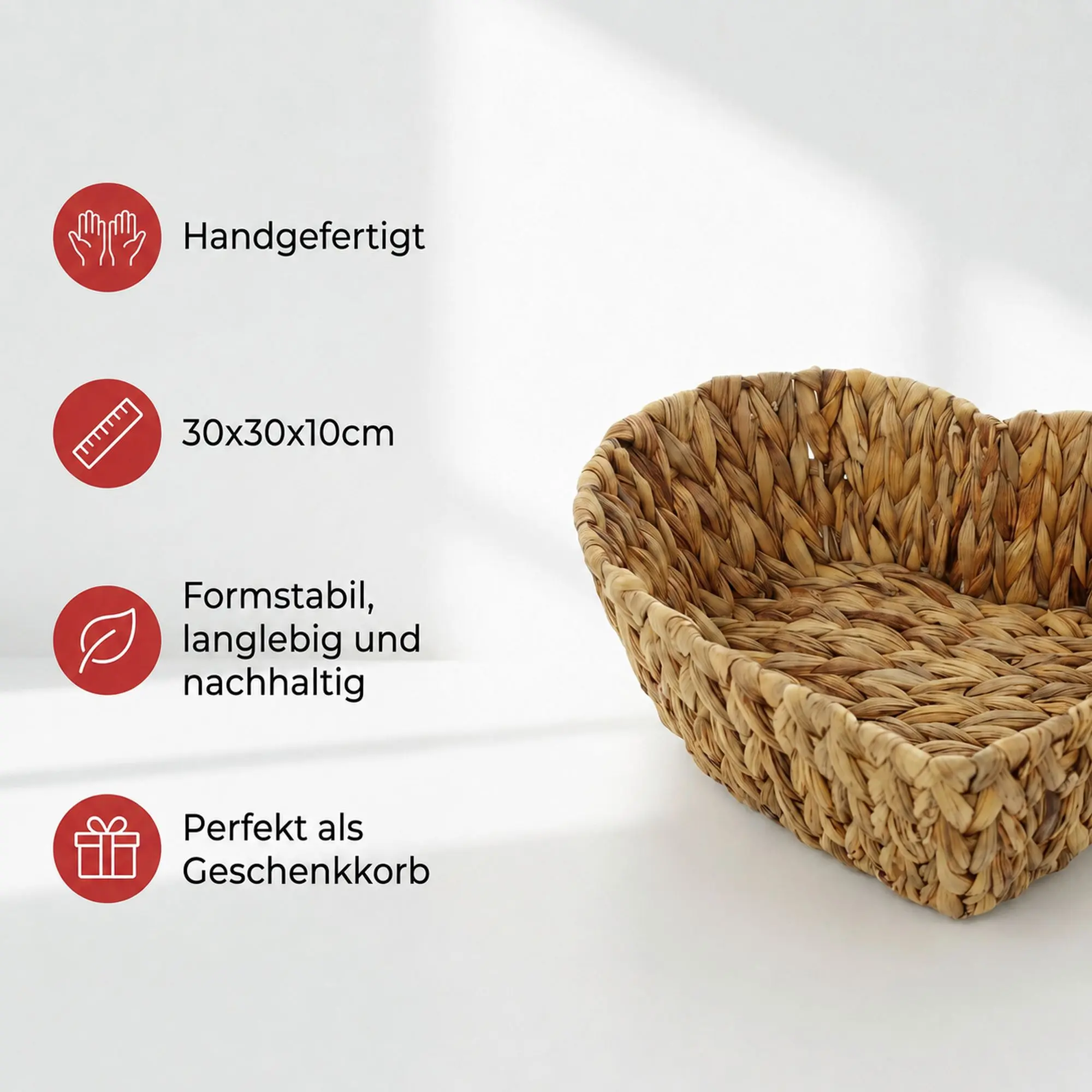 Schale "Herz"  im Frank Flechtwaren Online Shop für Herzflattern kaufen