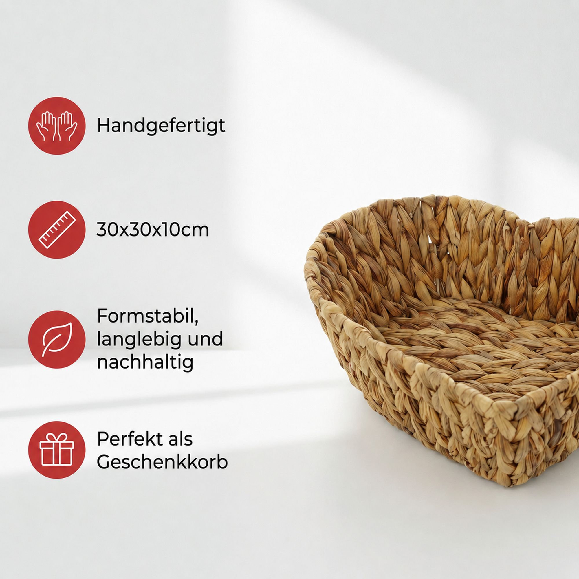 Schale "Herz"  im Frank Flechtwaren Online Shop für Herzflattern kaufen