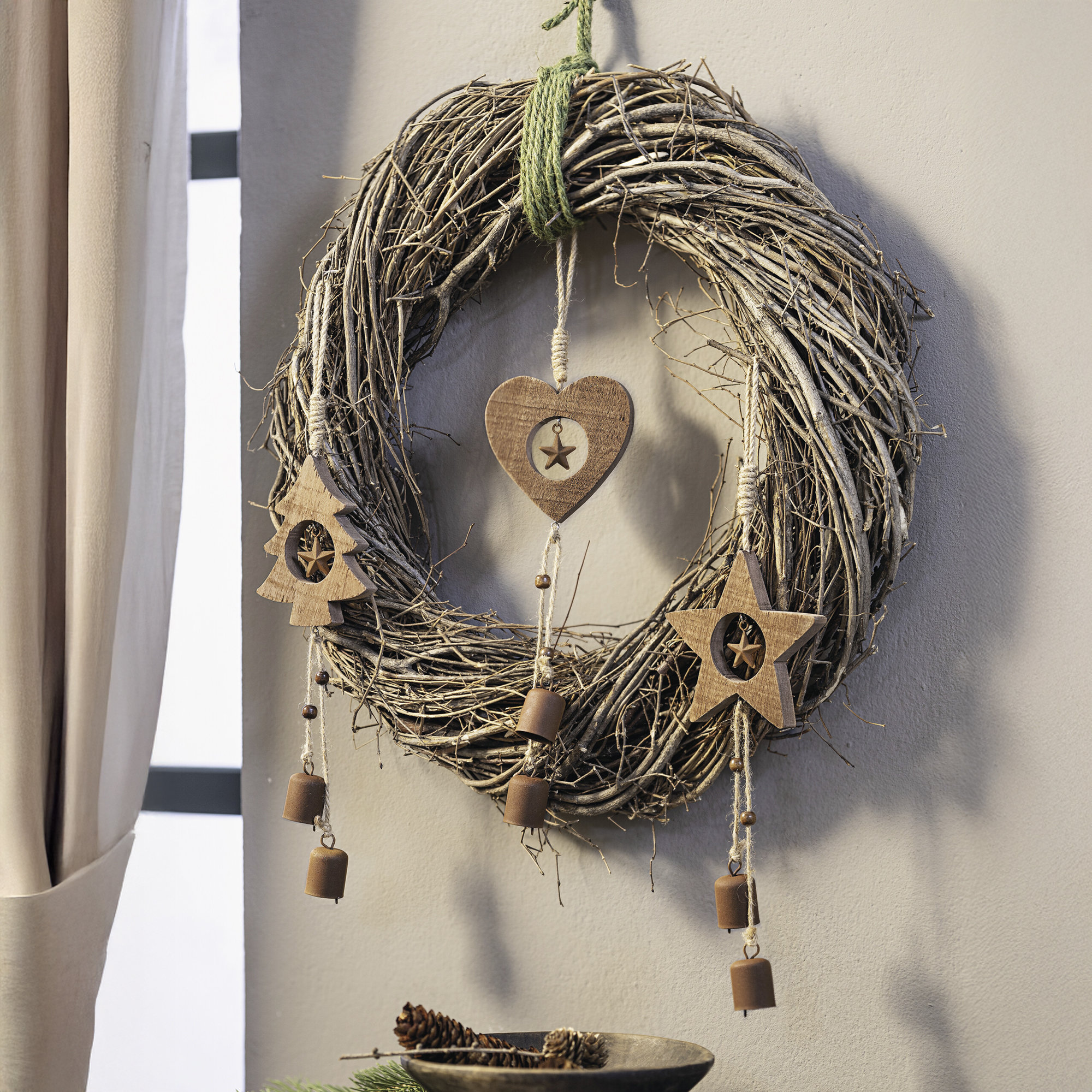 Holzhänger "Glöckchen", 3er Set  im Frank Flechtwaren Online Shop für Weihnachten kaufen