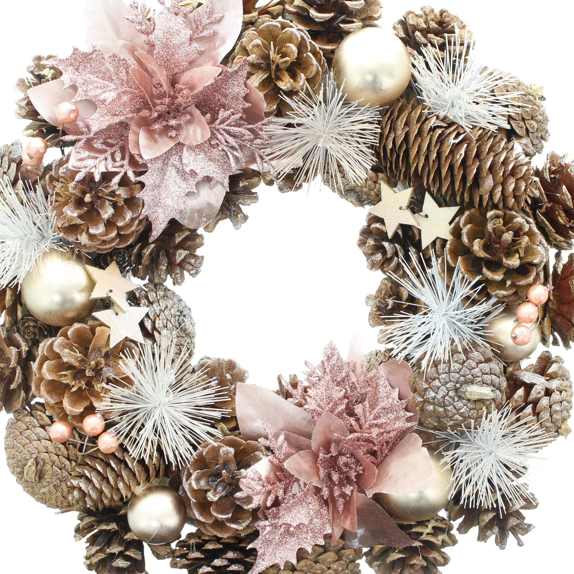 Weihnachtskranz "Rosé"  im Frank Flechtwaren Online Shop für Weihnachtliche Kränze kaufen