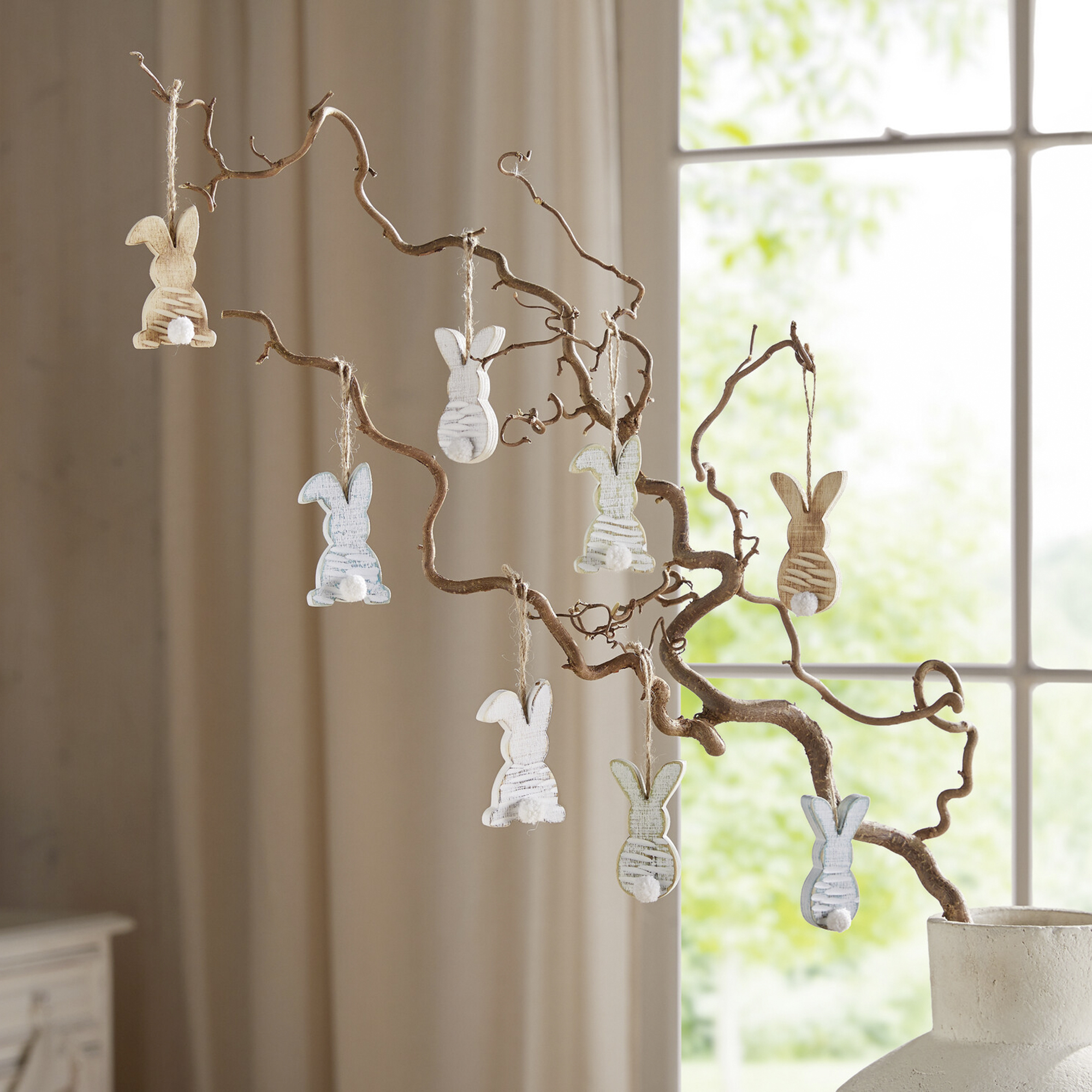 Hasenhänger "Pastell", 8er Set  im Frank Flechtwaren Online Shop kaufen