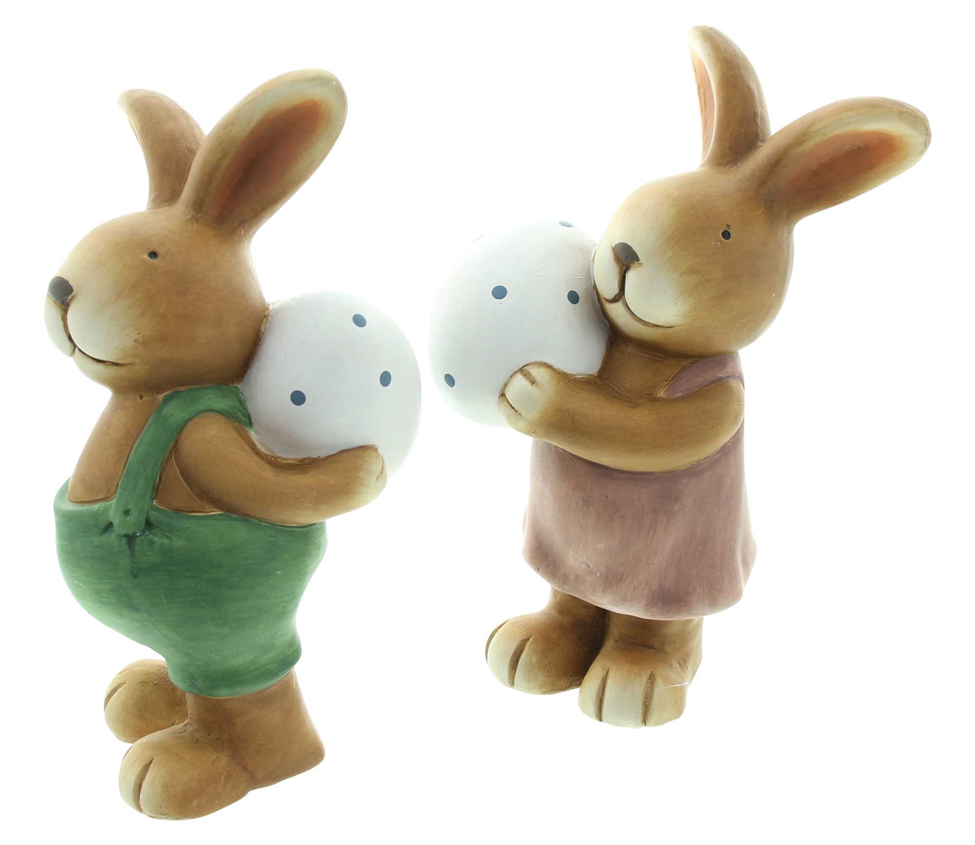 Figur "Hase mit Ei", 2er Set  im Frank Flechtwaren Online Shop für Ostern kaufen