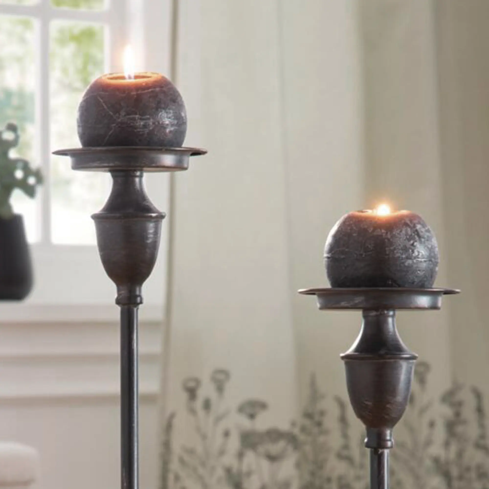Kugelkerze "Black", 4er Set  im Frank Flechtwaren Online Shop für Black &amp; White kaufen