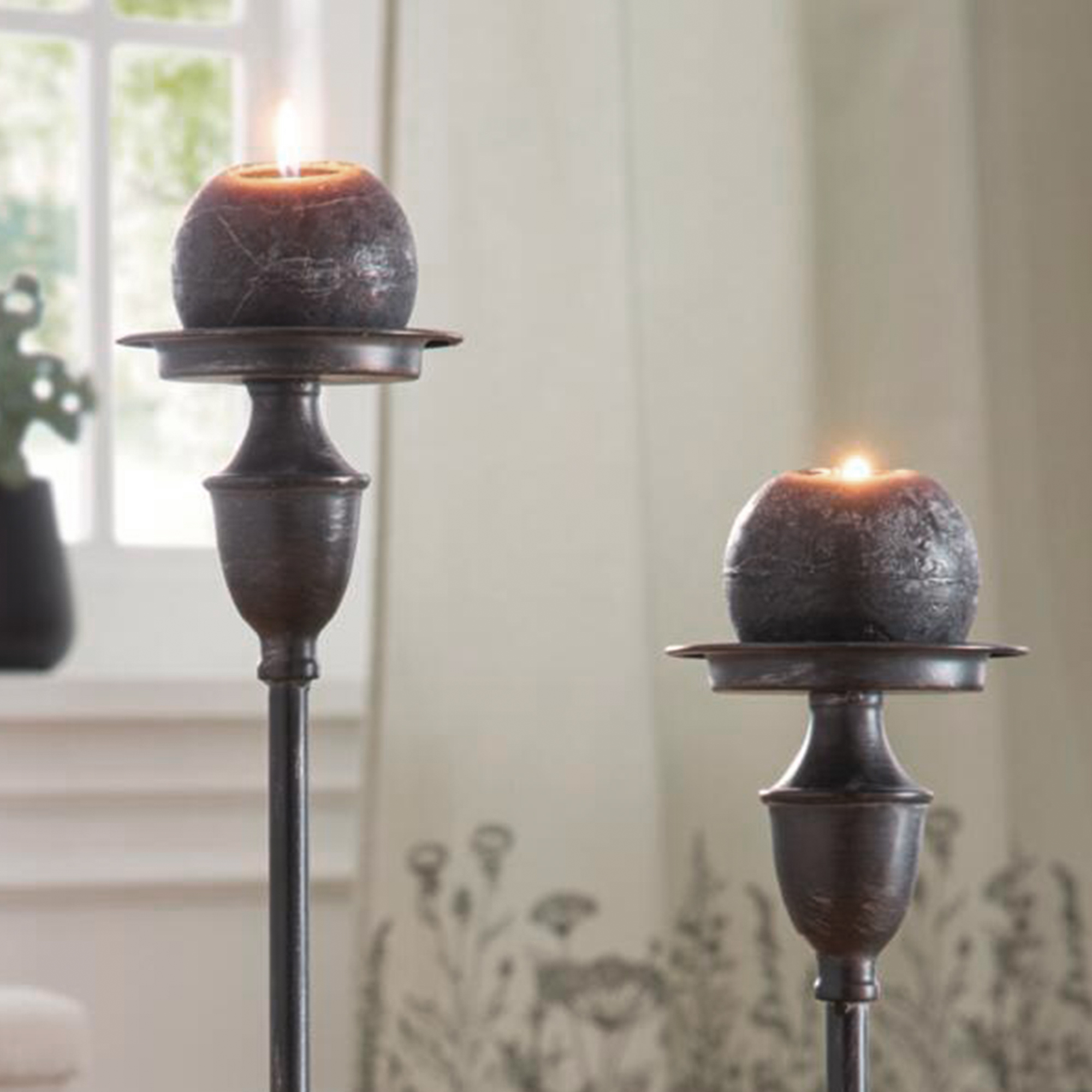 Kugelkerze "Black", 4er Set  im Frank Flechtwaren Online Shop für Kerzen &amp; LED-Kerzen kaufen