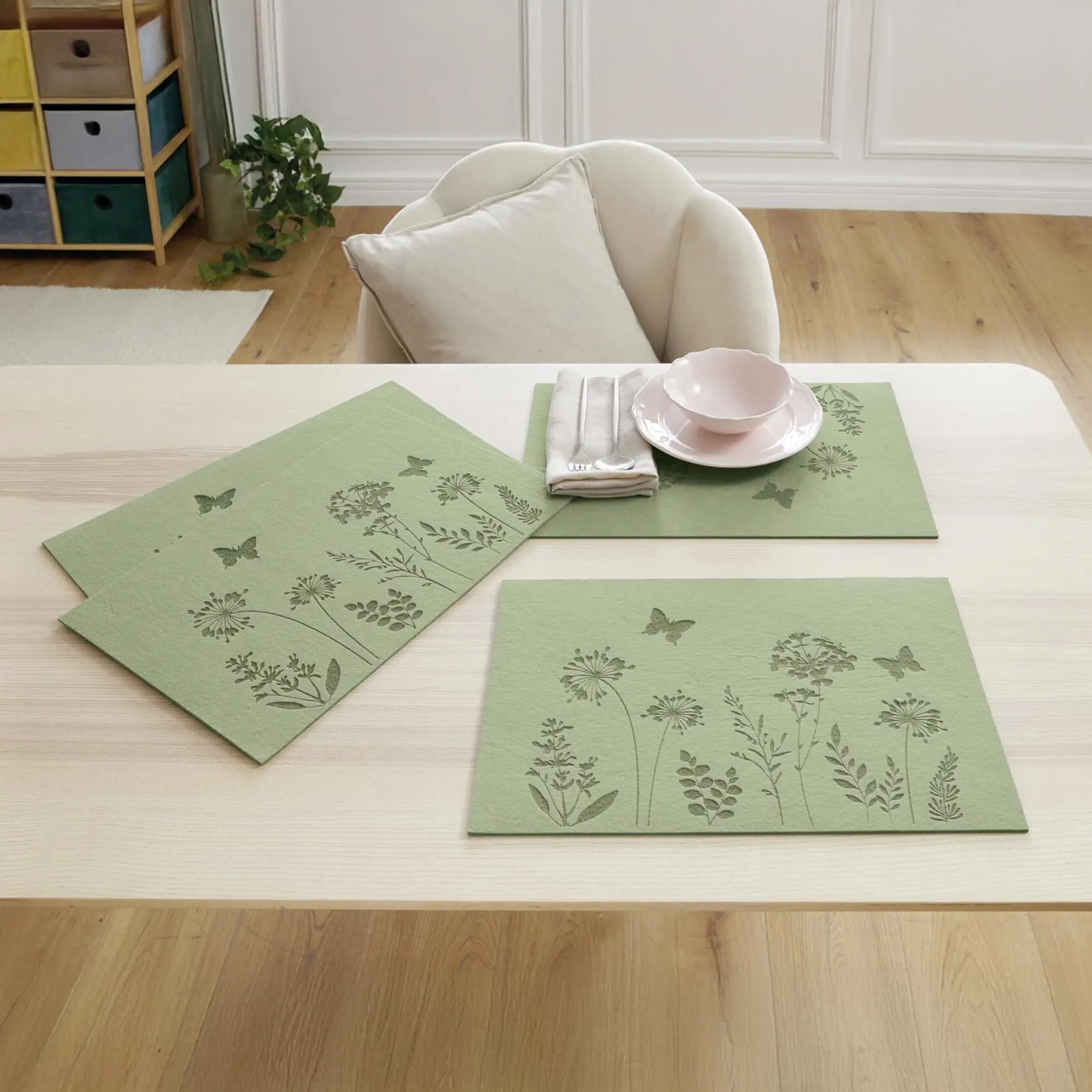 Platzmatte "Blumenwiese", 4er Set  im Frank Flechtwaren Online Shop kaufen