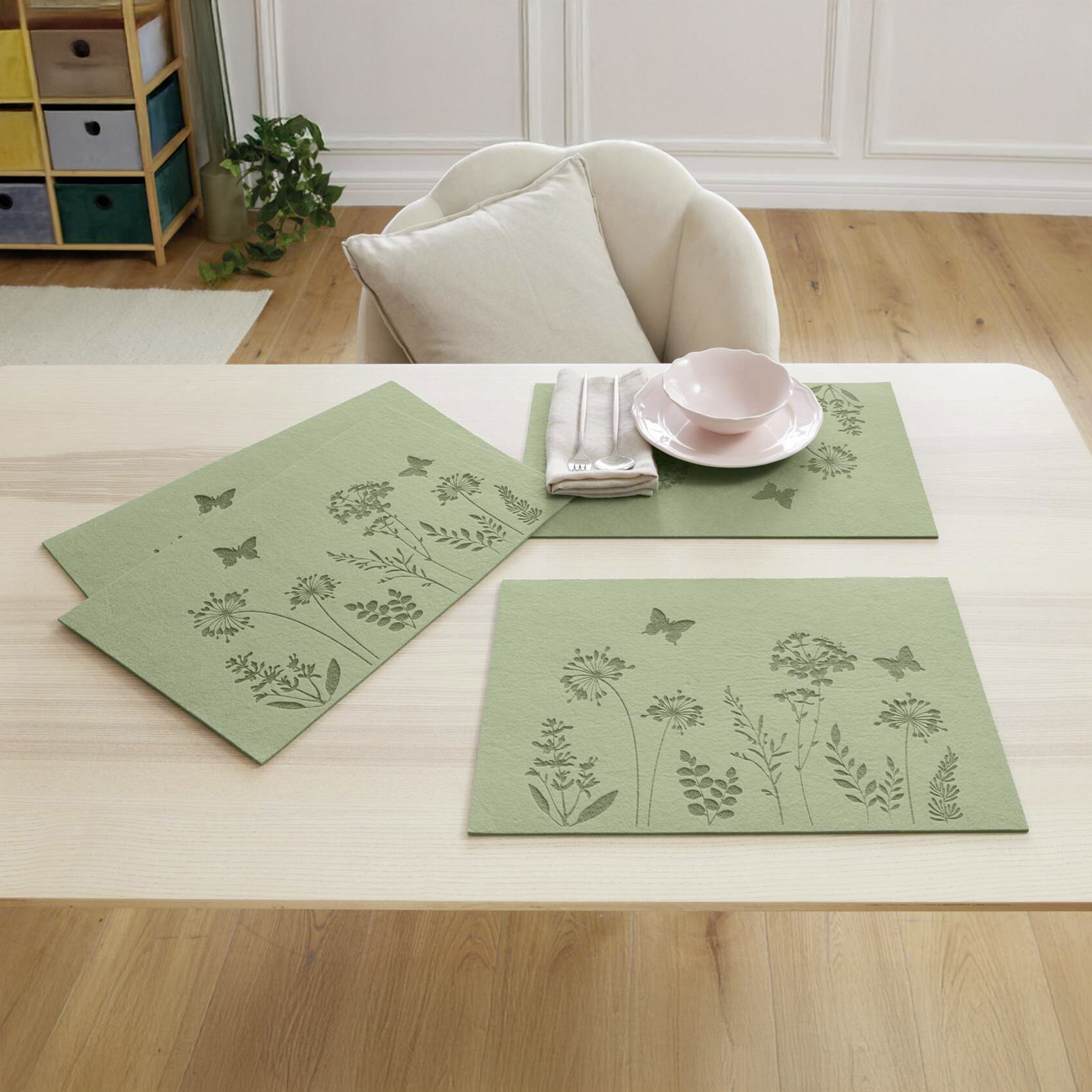 Platzmatte "Blumenwiese", 4er Set  im Frank Flechtwaren Online Shop kaufen