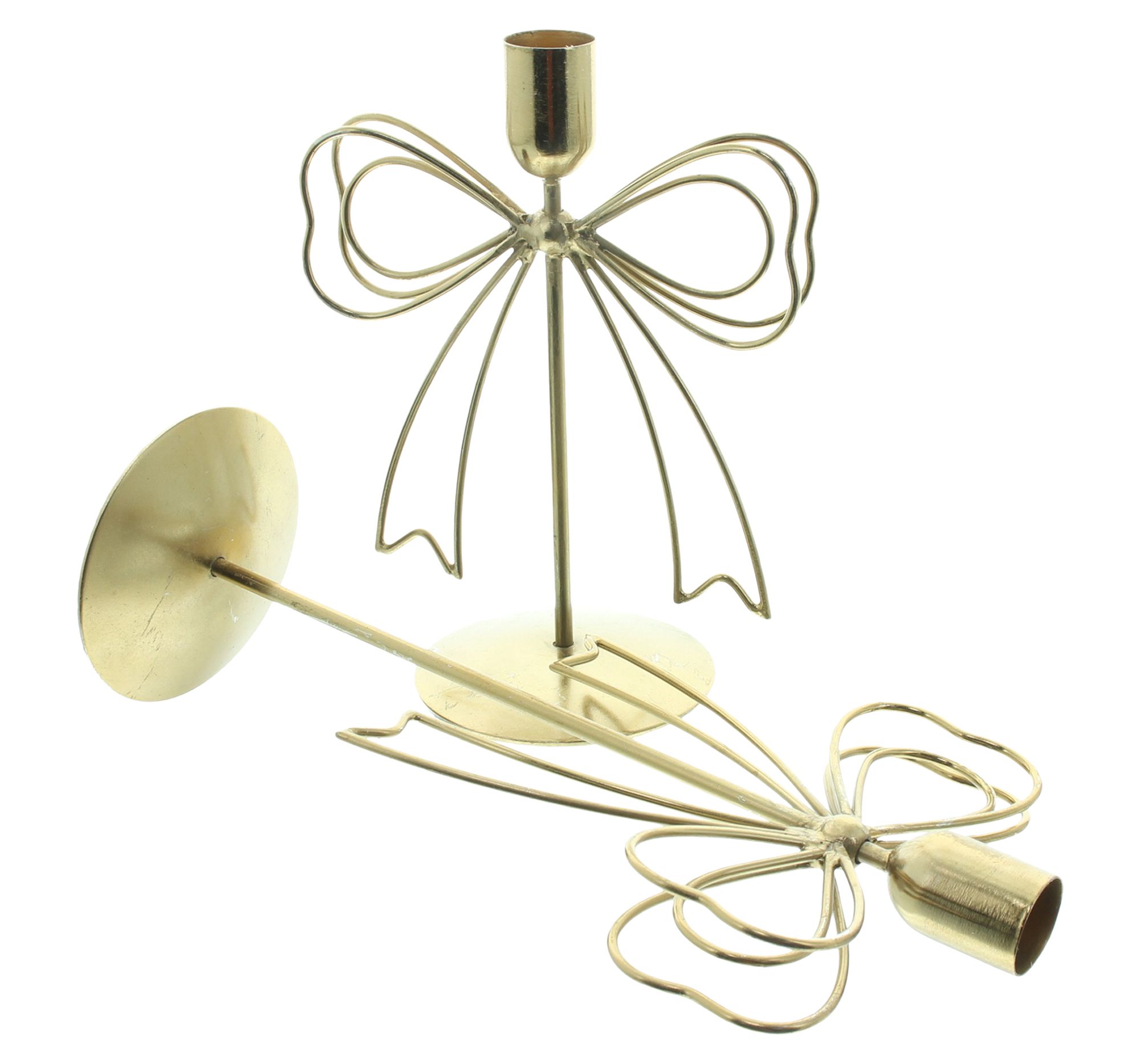 Stabkerzenhalter "Schleife", 2er Set  im Frank Flechtwaren Online Shop für Kerzenhalter kaufen