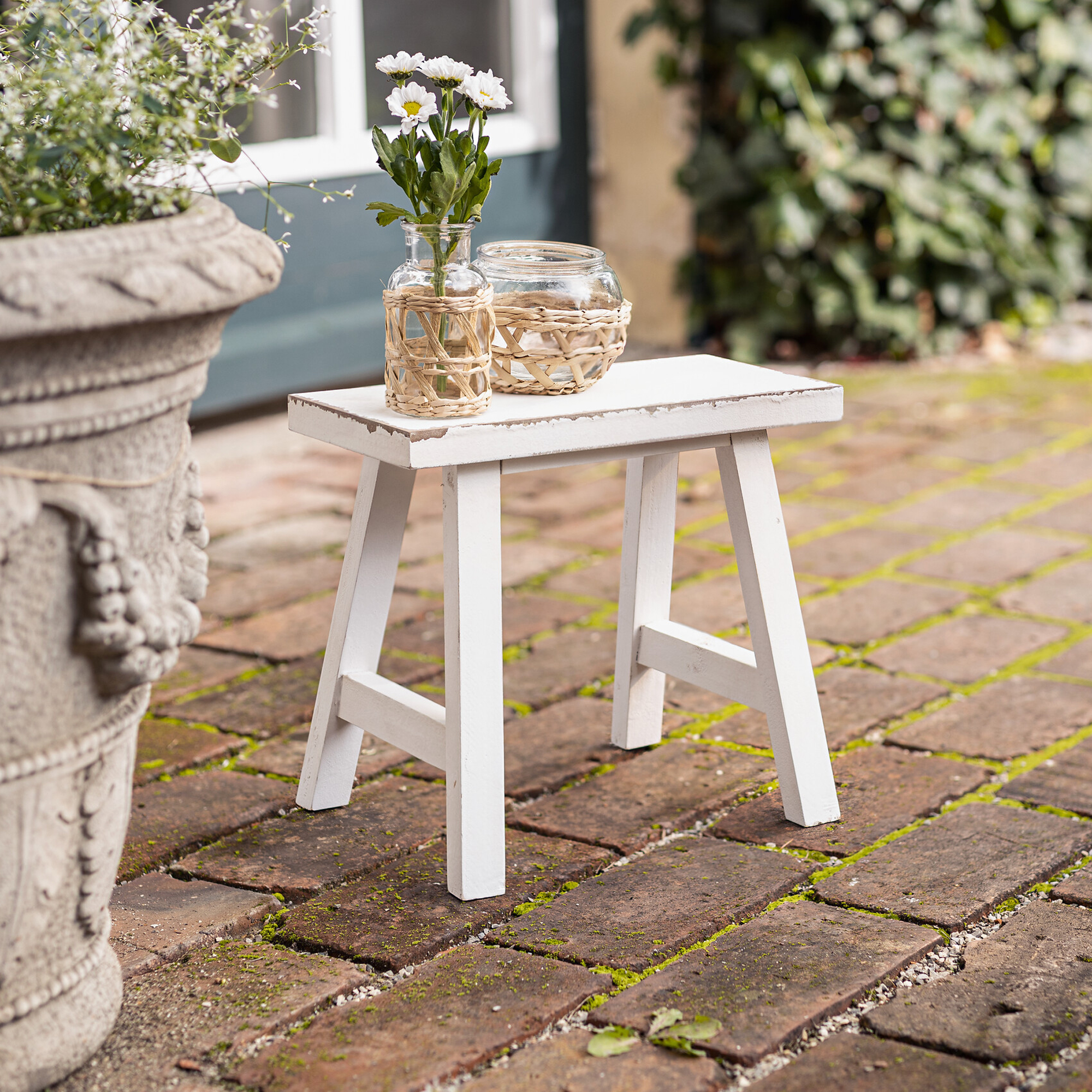 Hocker "Used-Look"  im Frank Flechtwaren Online Shop kaufen